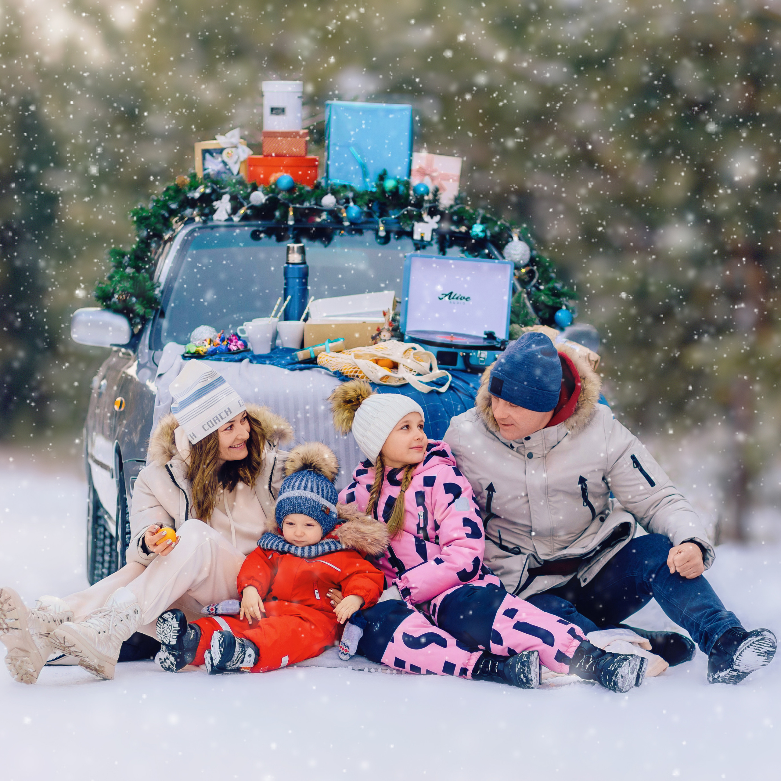 Олеся с семьей