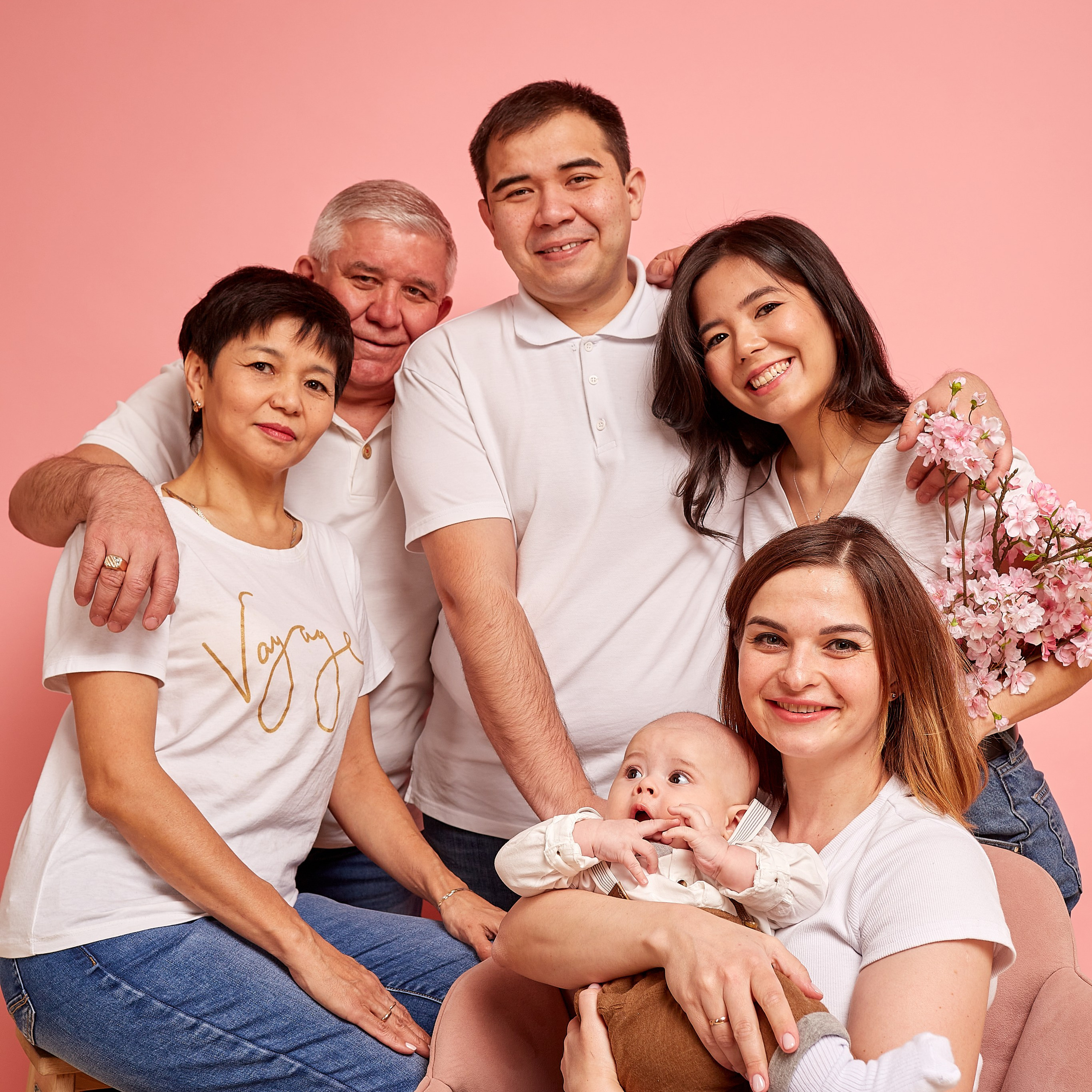 Всей семьей в фотостудии  семейный  фотограф Гранкин Александр Санкт-Петербург 