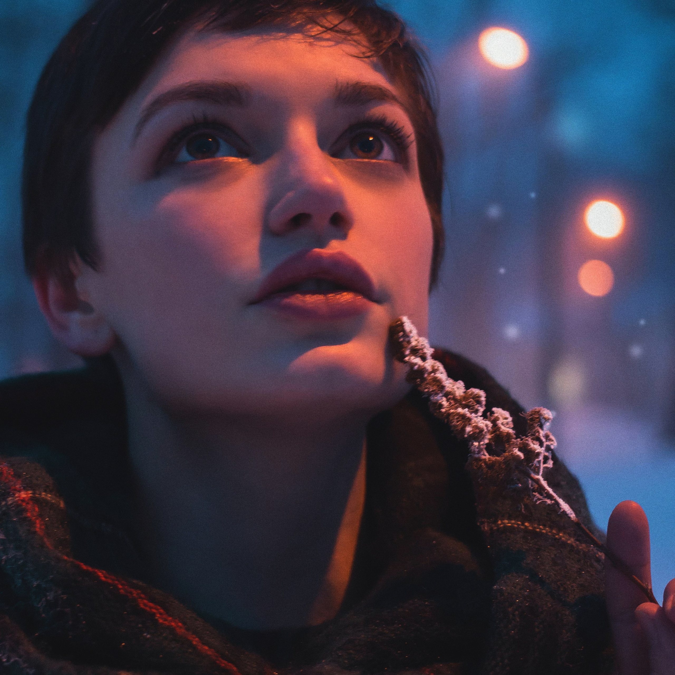 вечерняя фотосессия в зимнем парке портретный фотограф Гранкин Александр Санкт-Петербург 