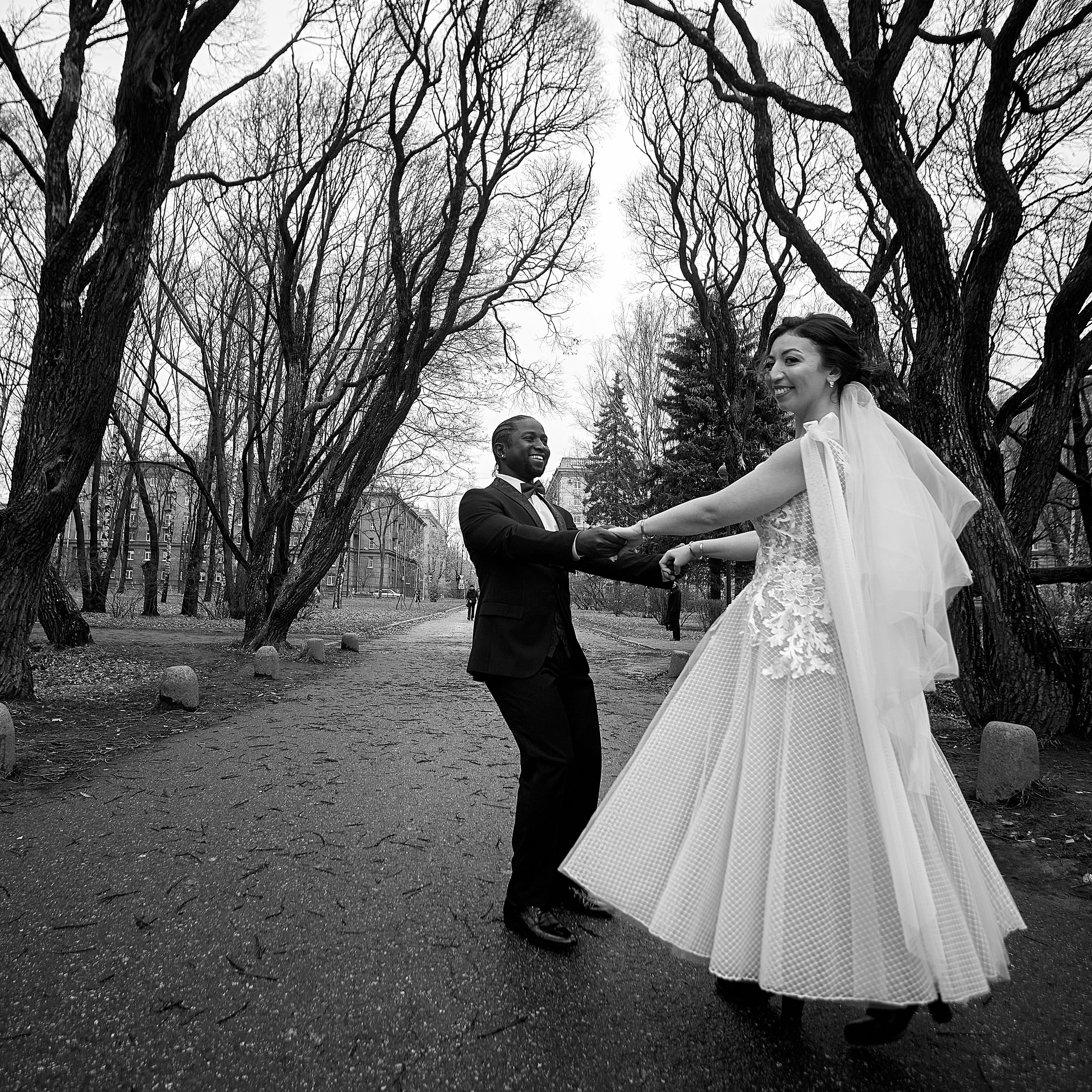 черно белое фото жениха и невесты  свадебный фотограф Гранкин Александр Санкт-Петербург  