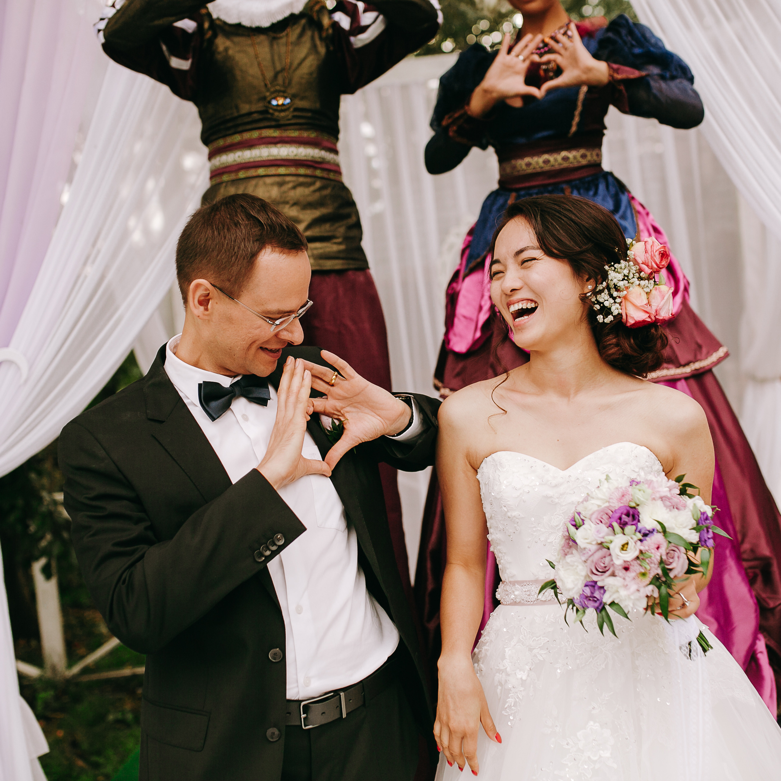 Русско-китайская свадьба. Он — русский. Она — китаянка. Комсомольск. Сентябрь