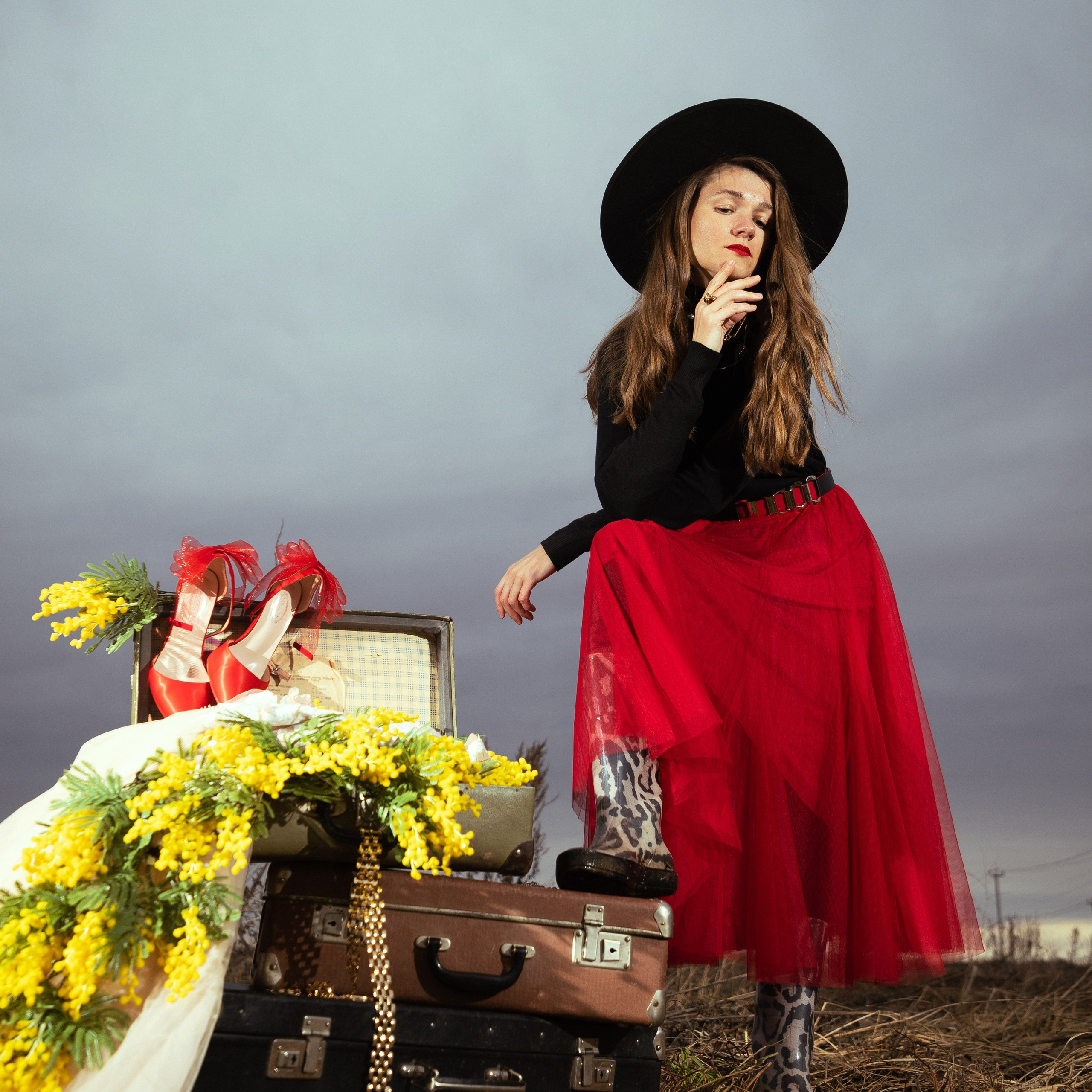 Необычная фотосессия в поле