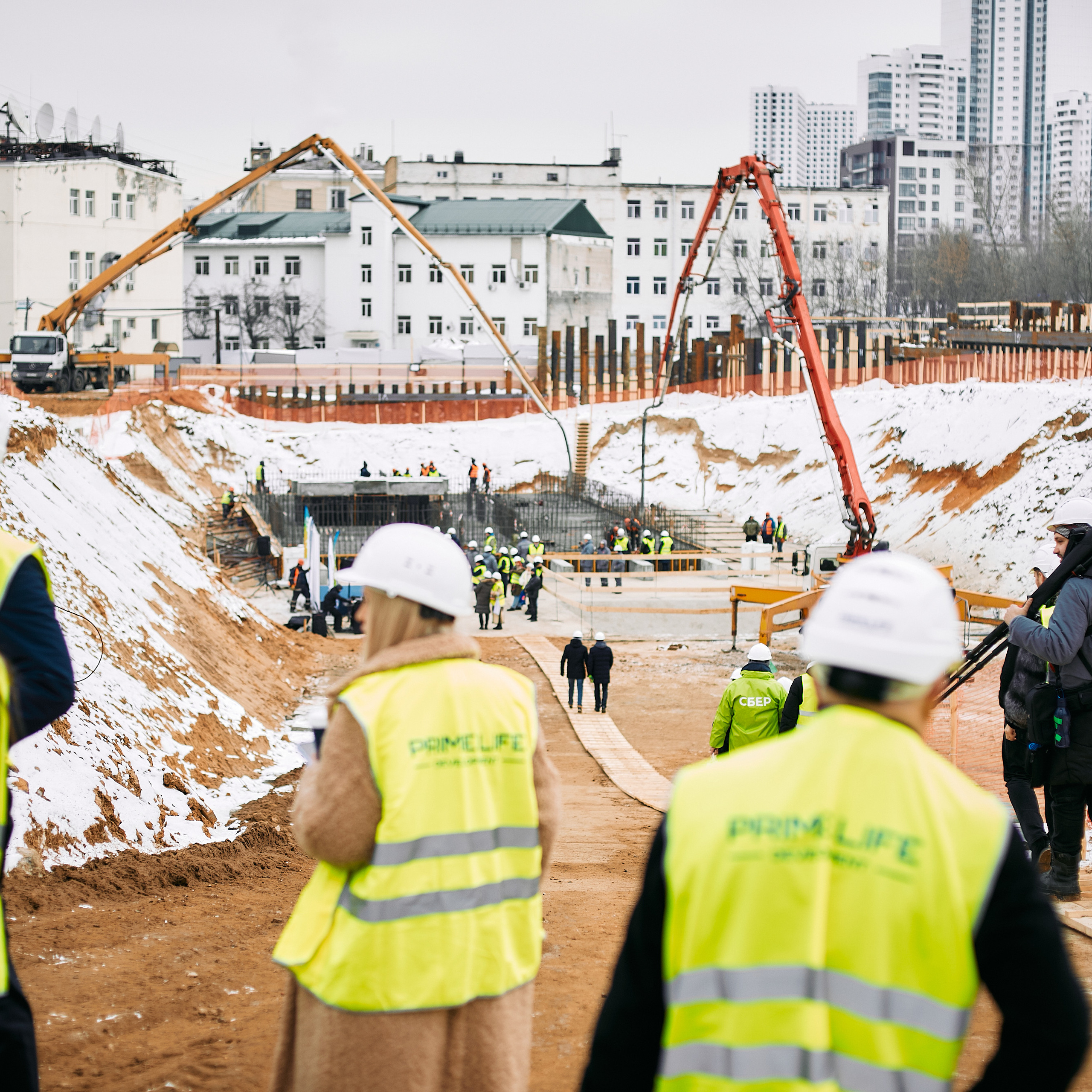 ЖК Нагатинский, символическая заливка бетона, февраль 2023