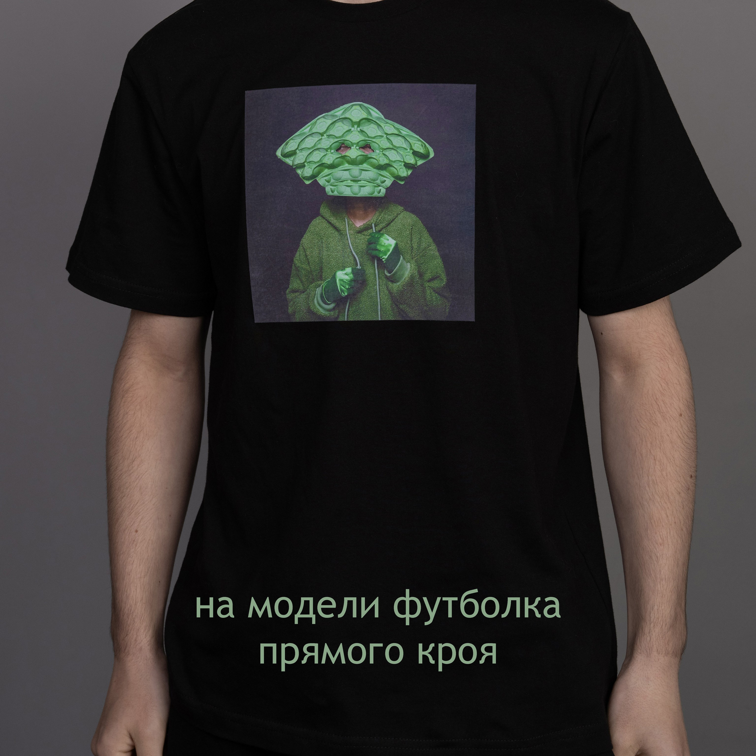 Черная футболка с принтом «Зелёный шиZоид». Анна Новосельцева. Индивидуальные фотосессии в Москве и М.О
