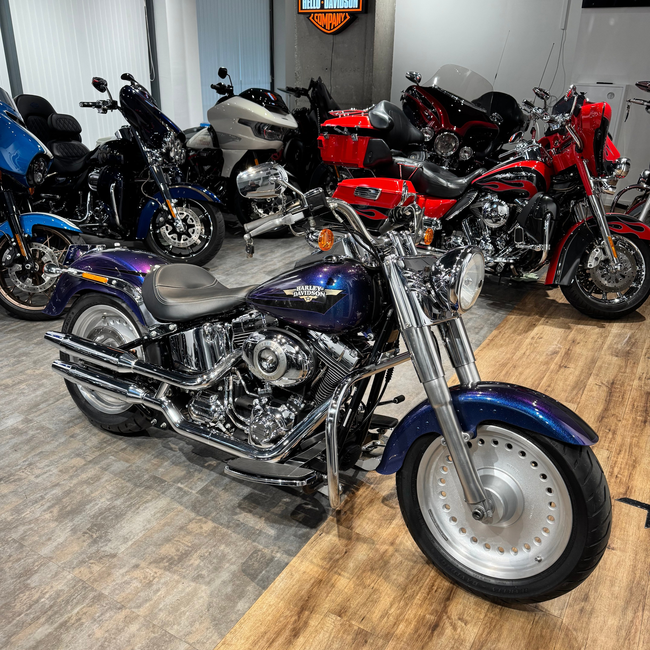 2010 Fat Boy Flame Blue Pearl