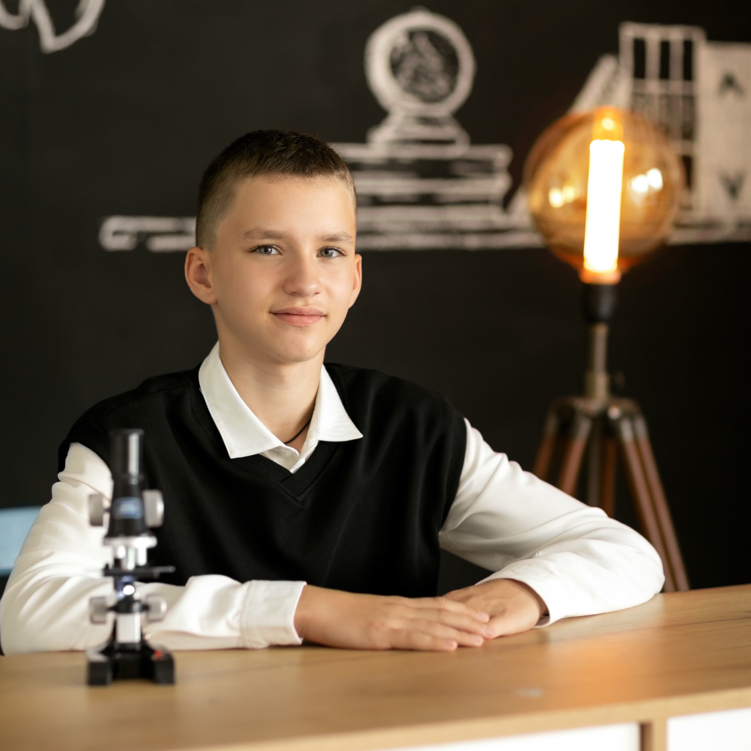 Стильный альбом для школьника. Фото в студии для выпускного альбома.