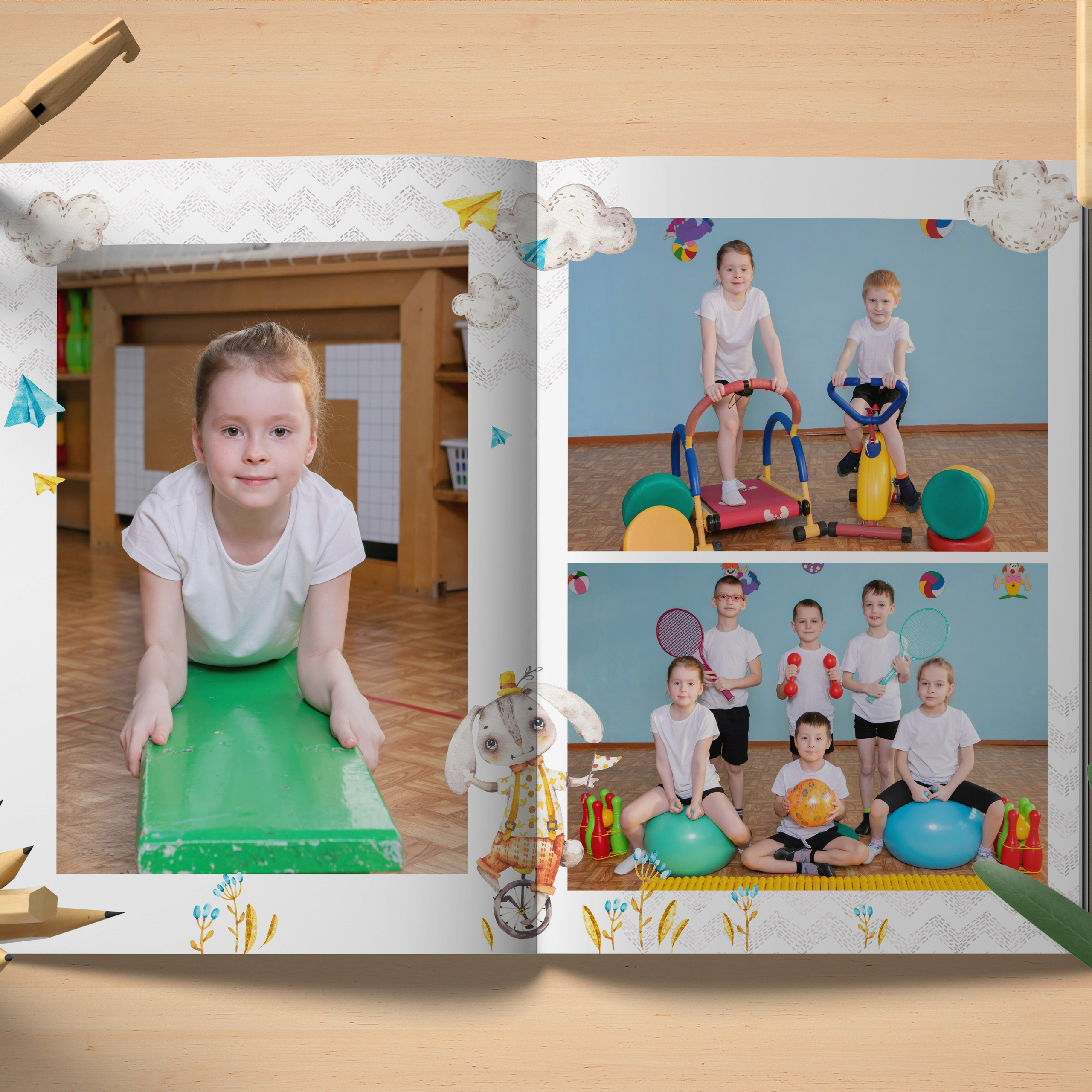 5 разворотов Детский сад. Выпускные фотокниги