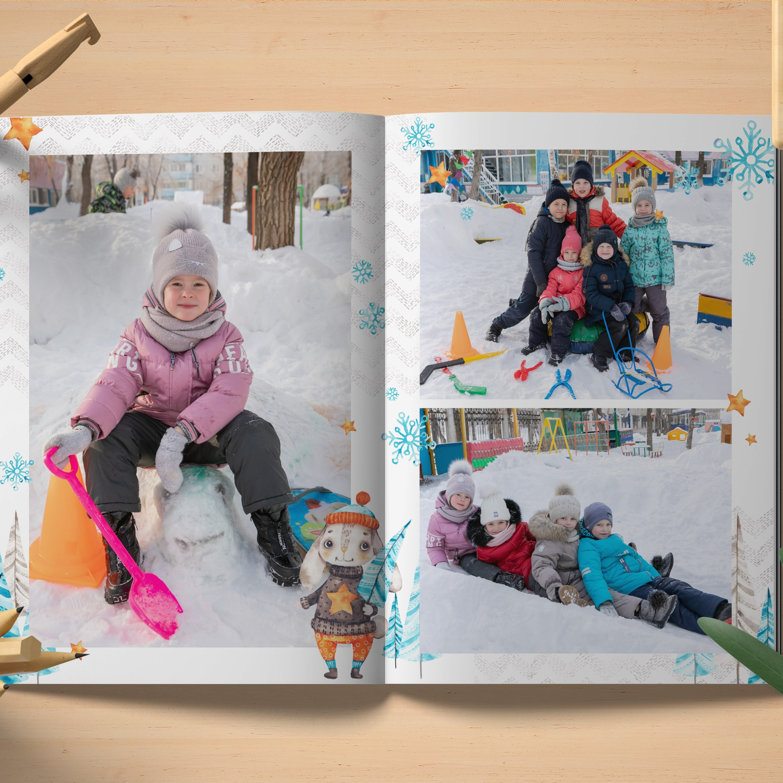 5 разворотов Детский сад. Выпускные фотокниги