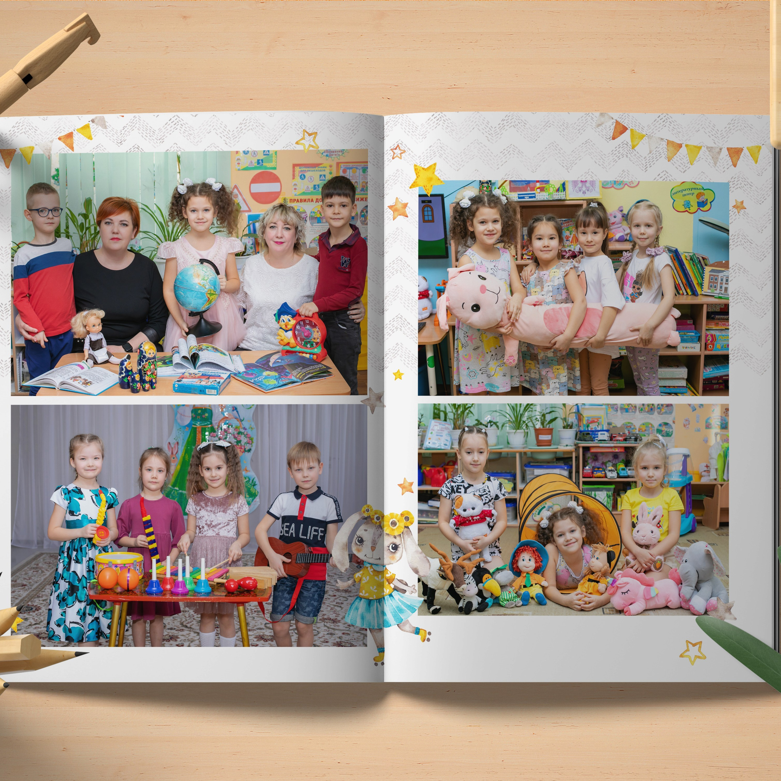 5 разворотов Детский сад. Выпускные фотокниги