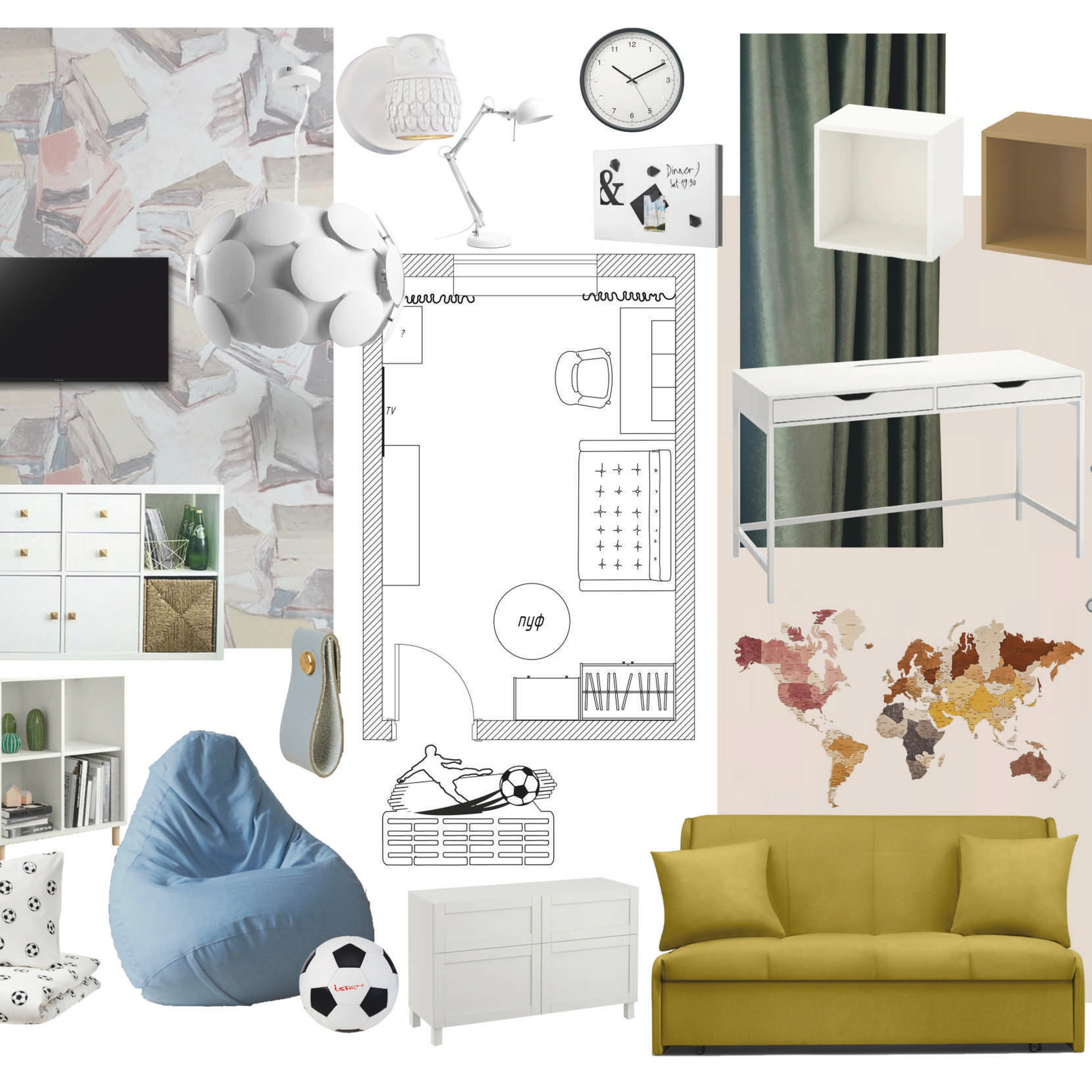 Детская для мальчика в ЖК Английская Миля, 14,4 м²