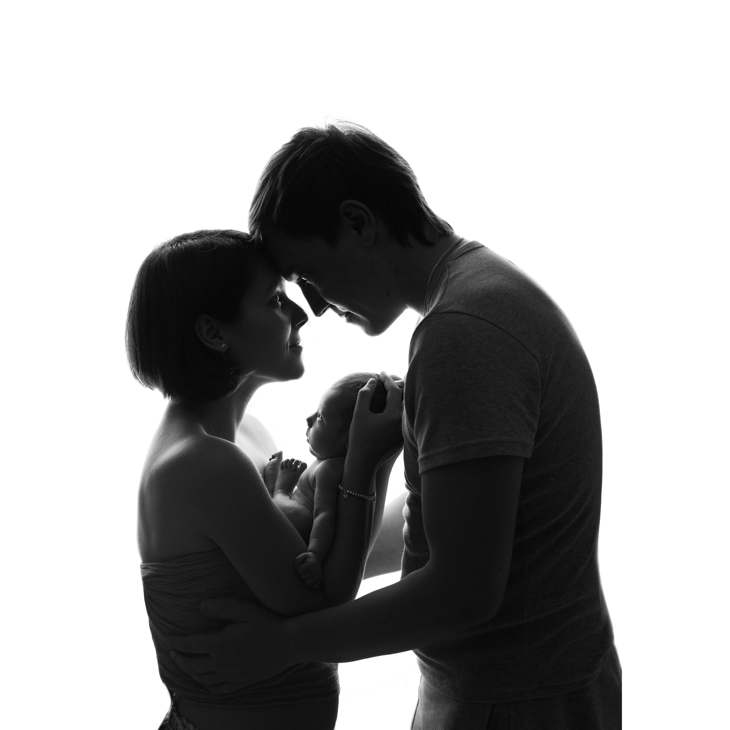 С родителями. Фотограф новорожденных в Москве ньюборн