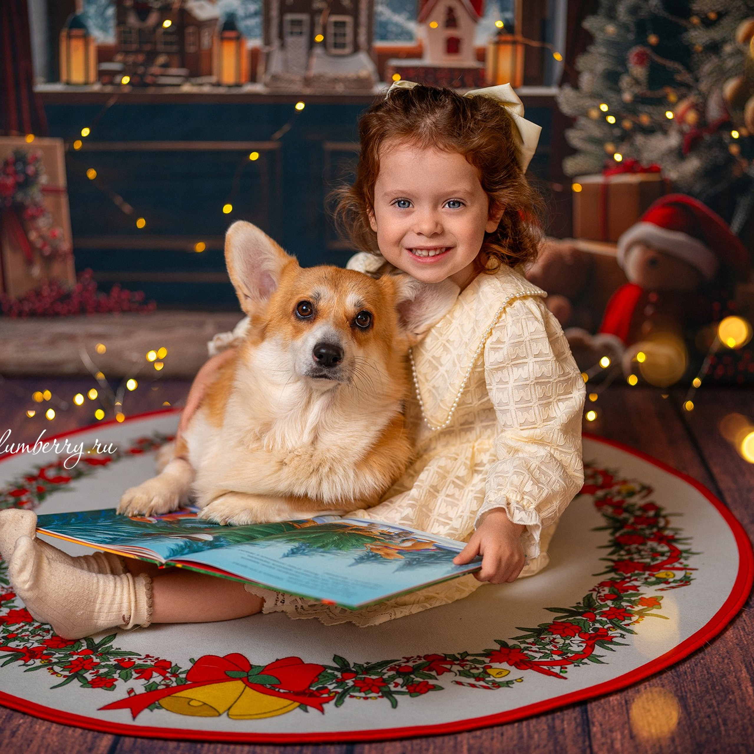 Новогодняя комната с корги. Детский и семейный фотограф в Краснодаре Анастасия Blumberry