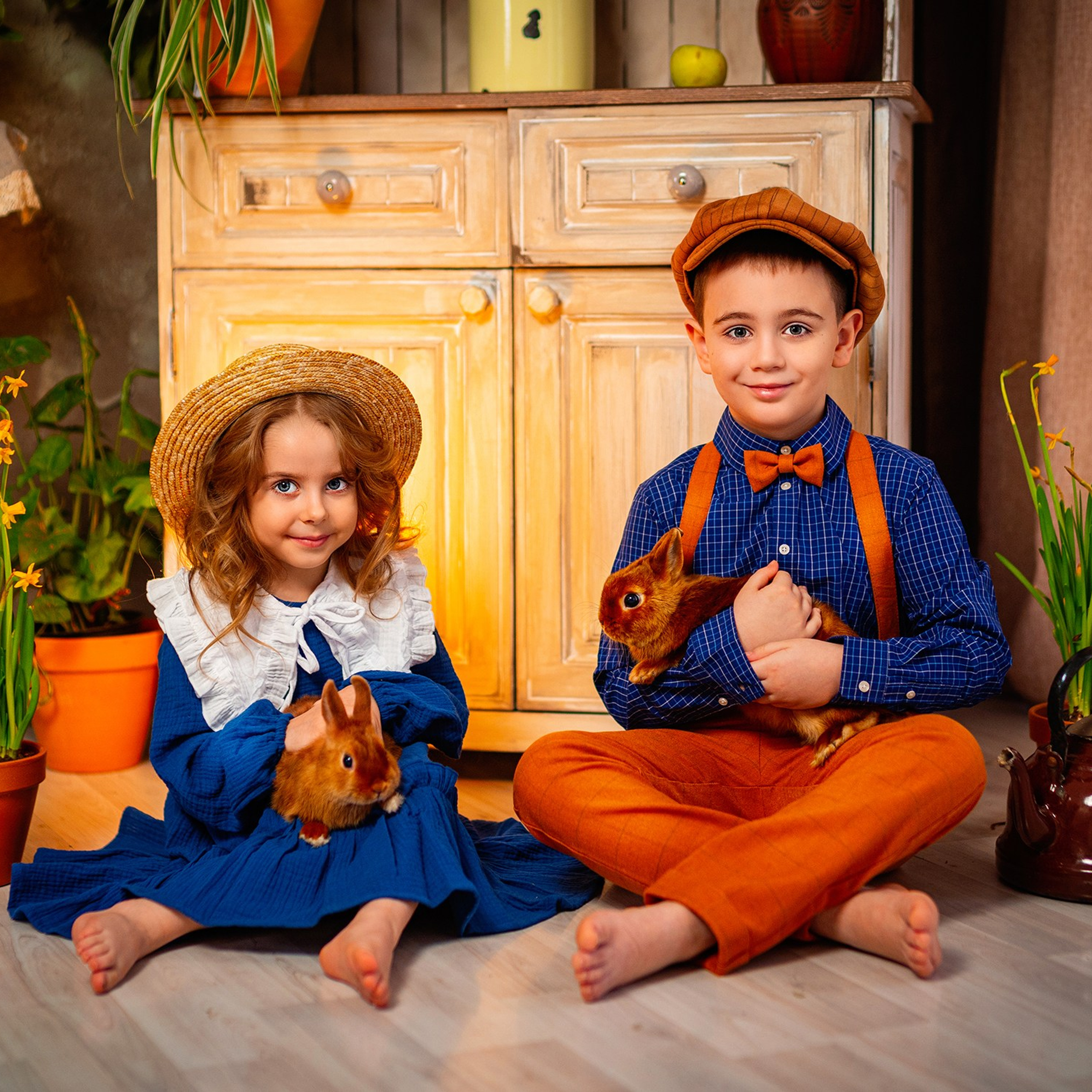 Пасха с цыплятами и кроликами. Детский и семейный фотограф в Краснодаре Анастасия Blumberry