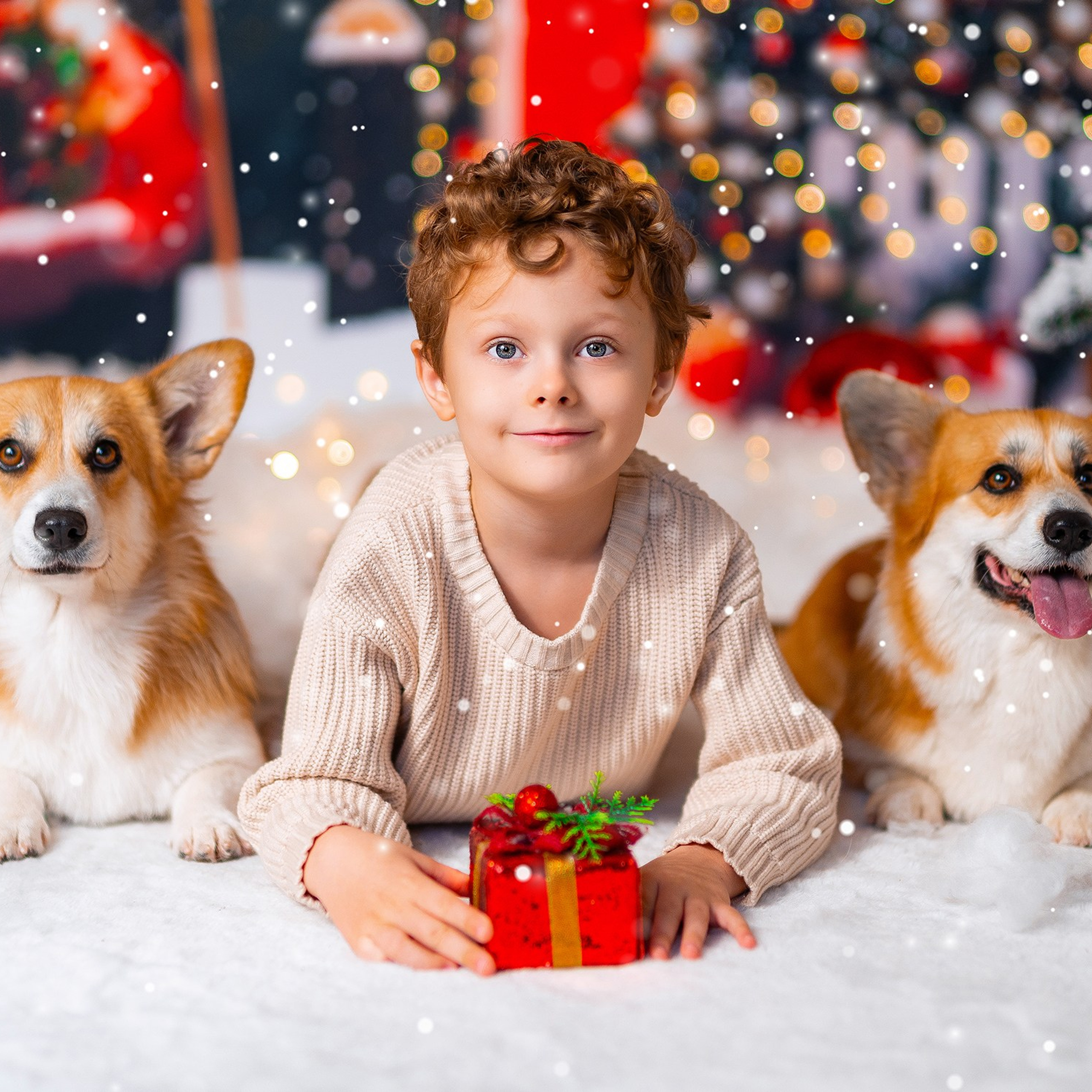 Новогодняя с корги. Детский и семейный фотограф в Краснодаре Анастасия Blumberry