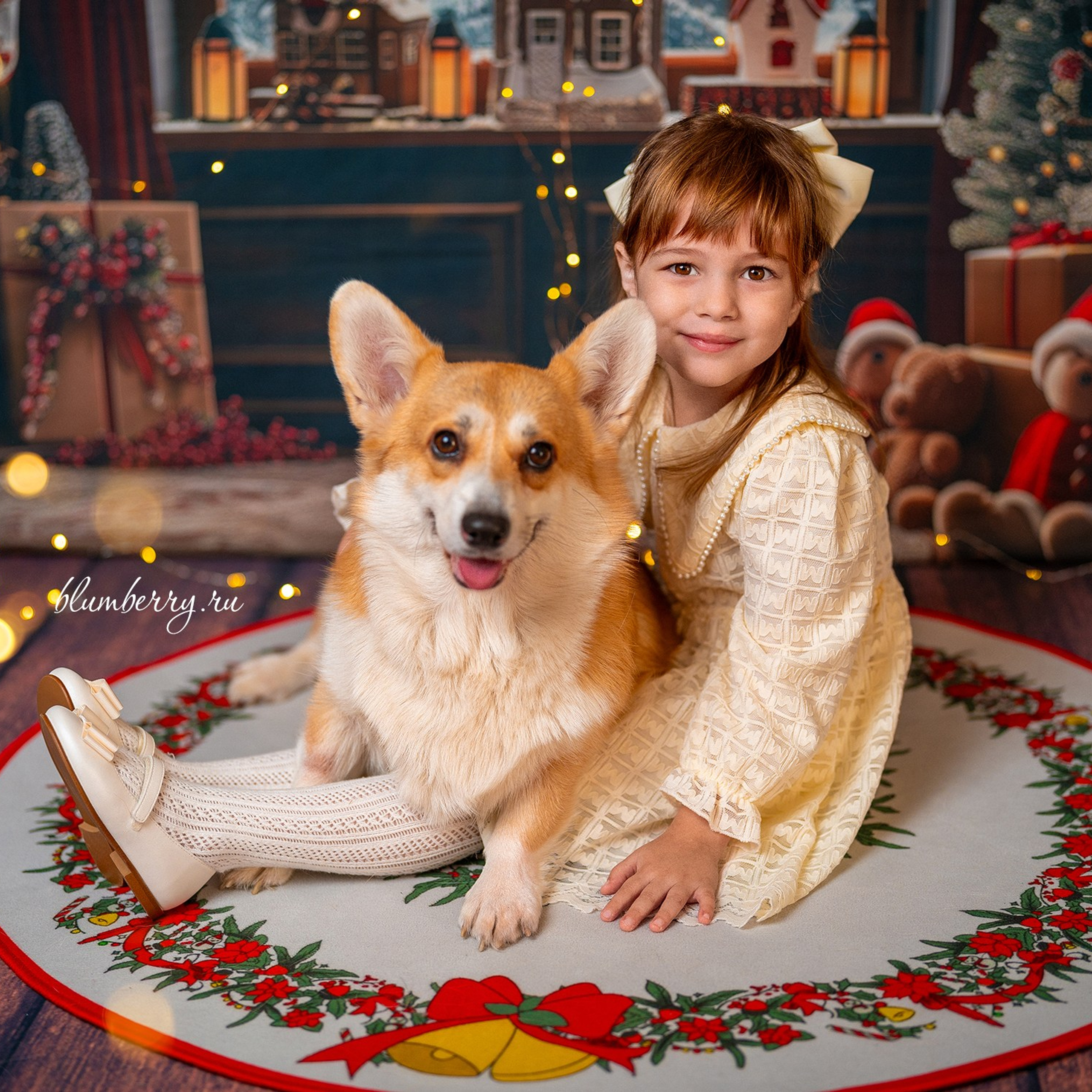 Новогодняя комната с корги. Детский и семейный фотограф в Краснодаре Анастасия Blumberry