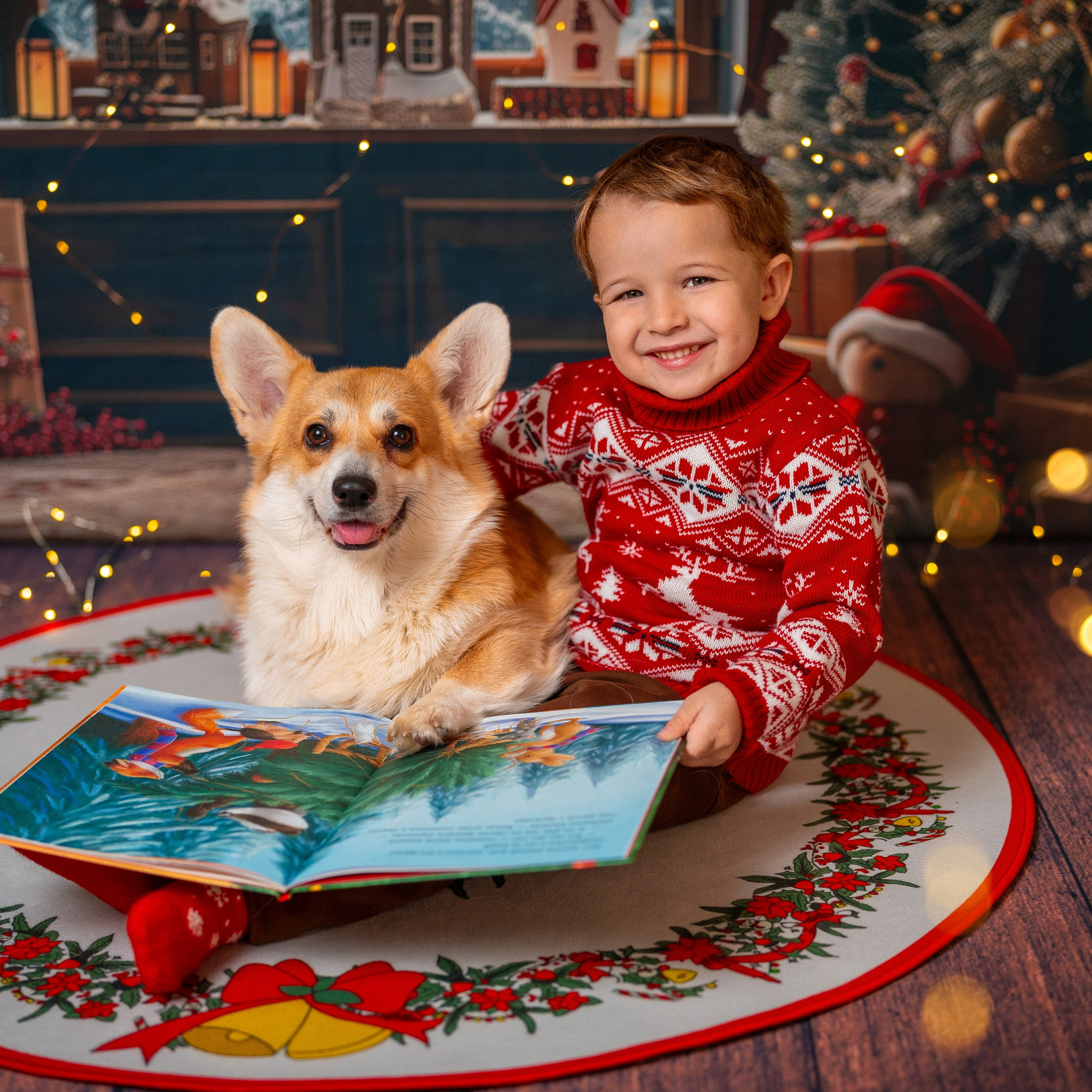 Новогодняя комната с корги. Детский и семейный фотограф в Краснодаре Анастасия Blumberry