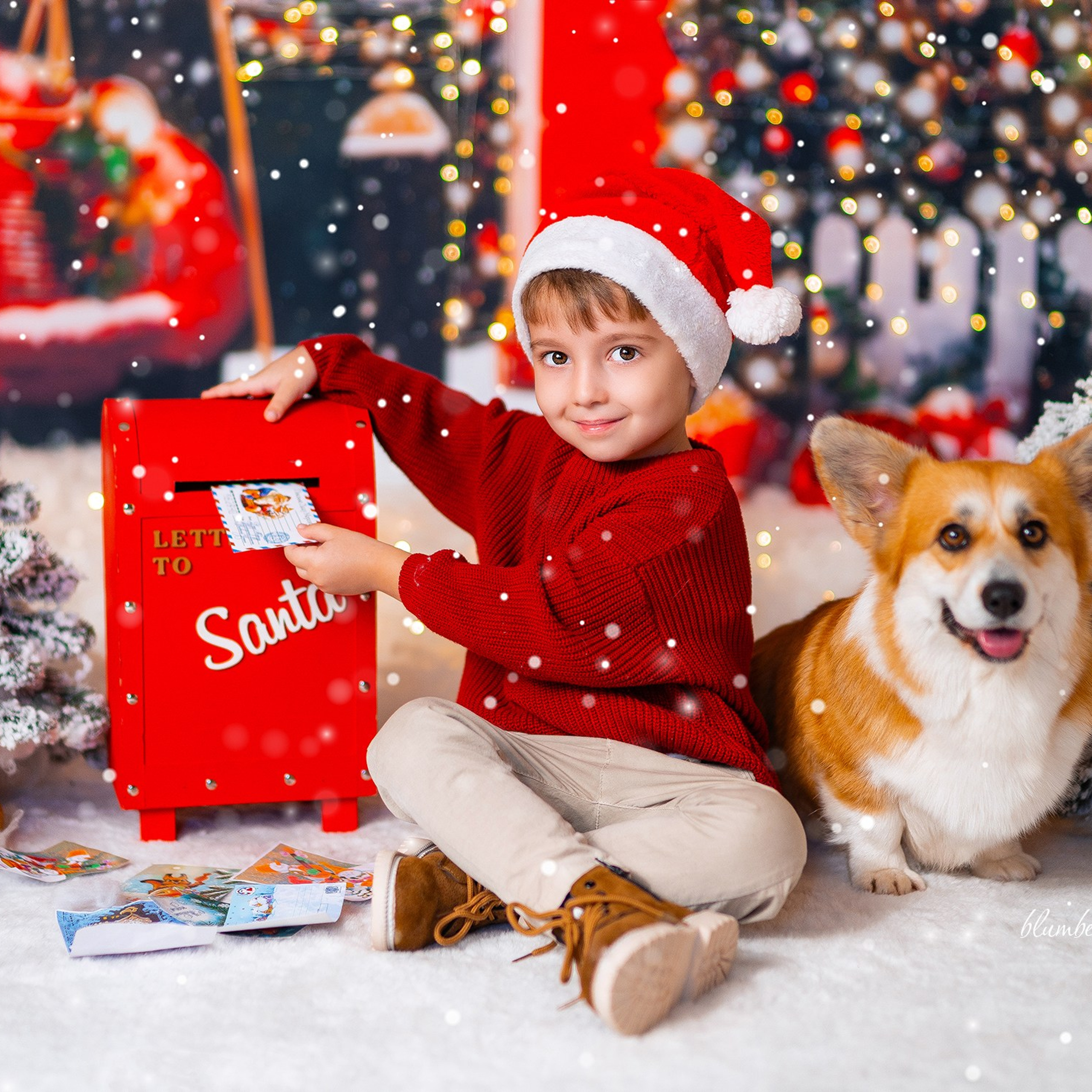 Новогодняя с корги. Детский и семейный фотограф в Краснодаре Анастасия Blumberry