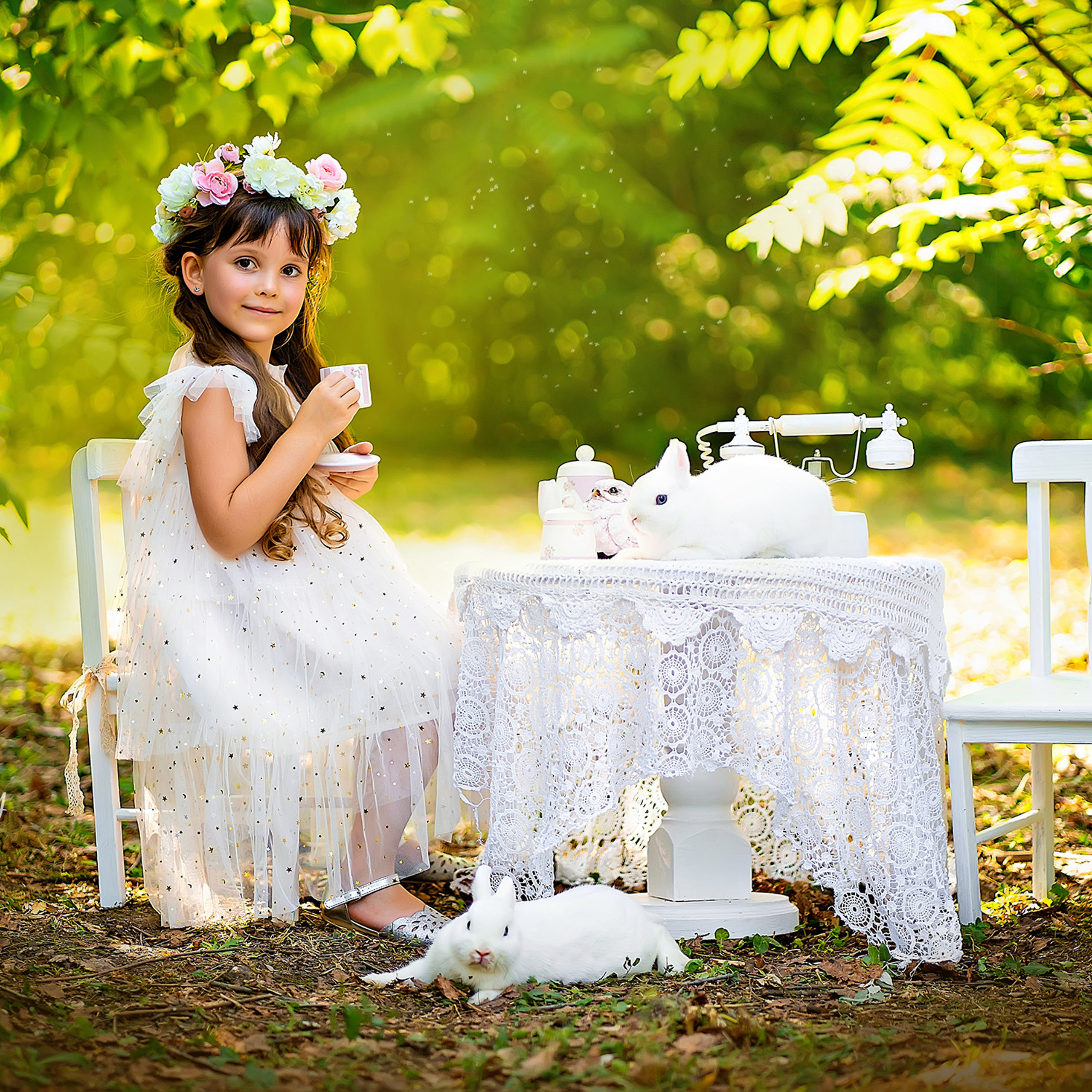 Чаепитие с кроликами. Детский и семейный фотограф в Краснодаре Анастасия Blumberry