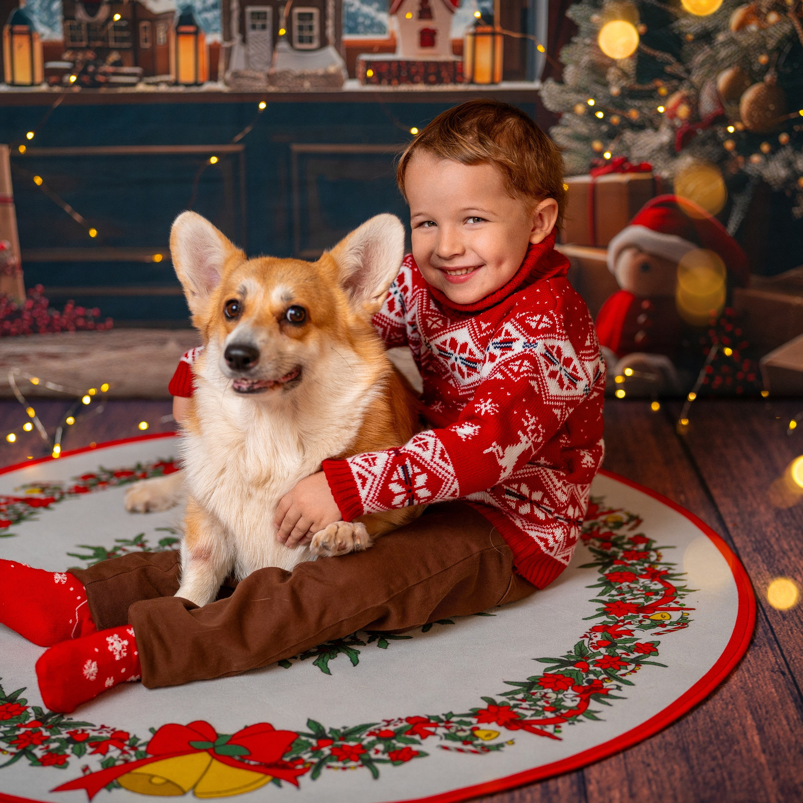 Новогодняя комната с корги. Детский и семейный фотограф в Краснодаре Анастасия Blumberry