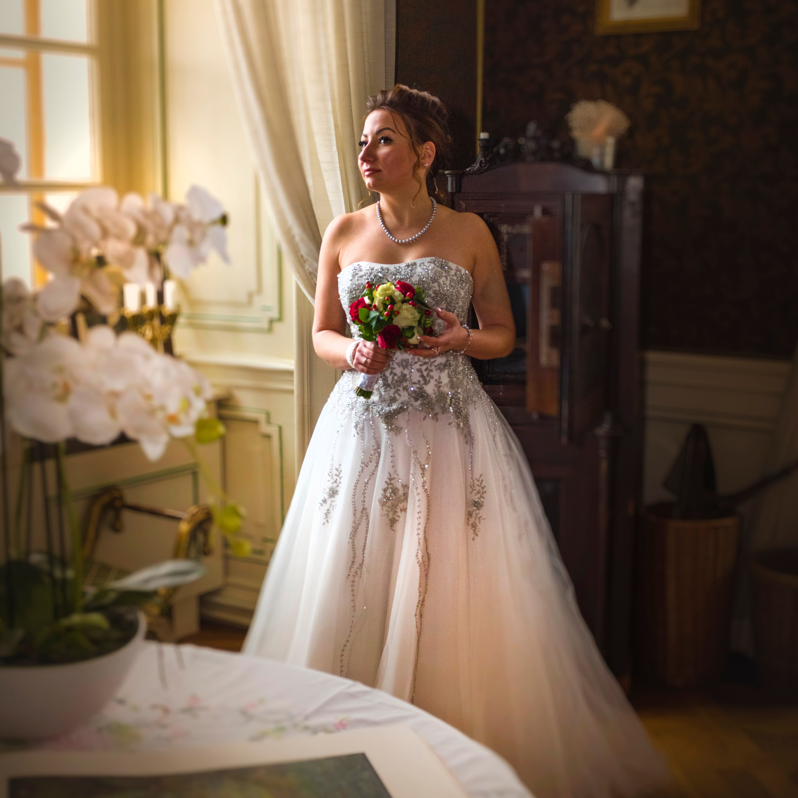 фотосессия невесты в  чешском замке