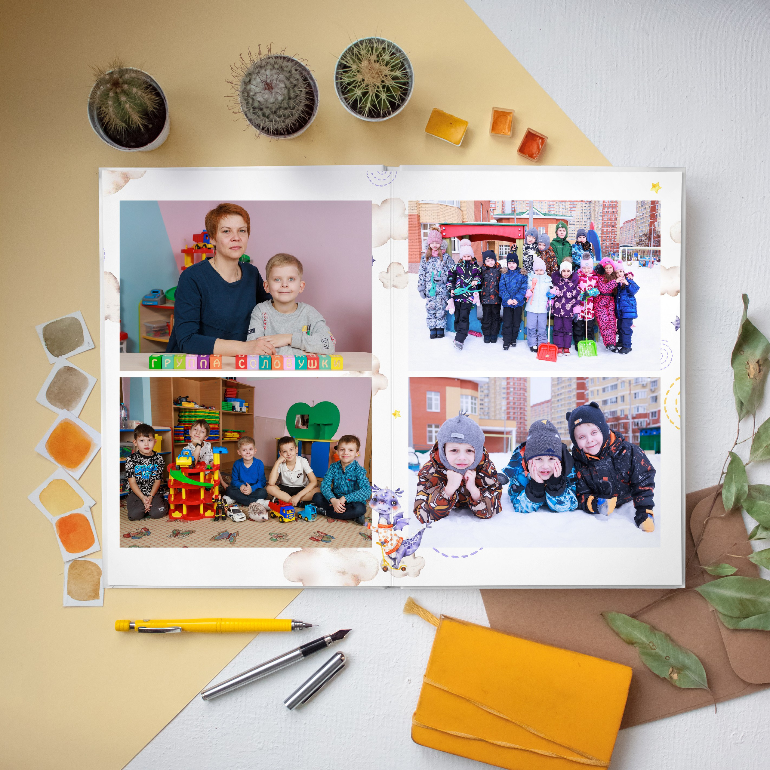 ДС АЛЬБОМ 4 разворота (1). Выпускные альбомы для школ и детских садов