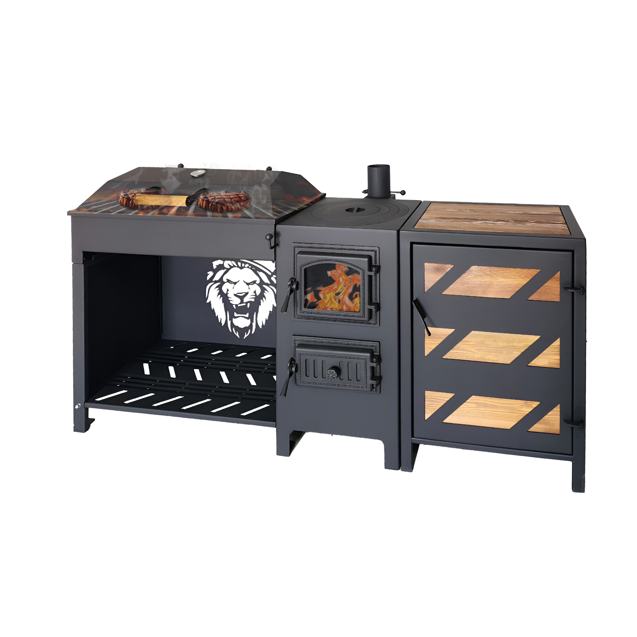 «ДЖЕТА» с&nbsp;печью под казан и&nbsp;смокер с&nbsp;реверсным движением жара