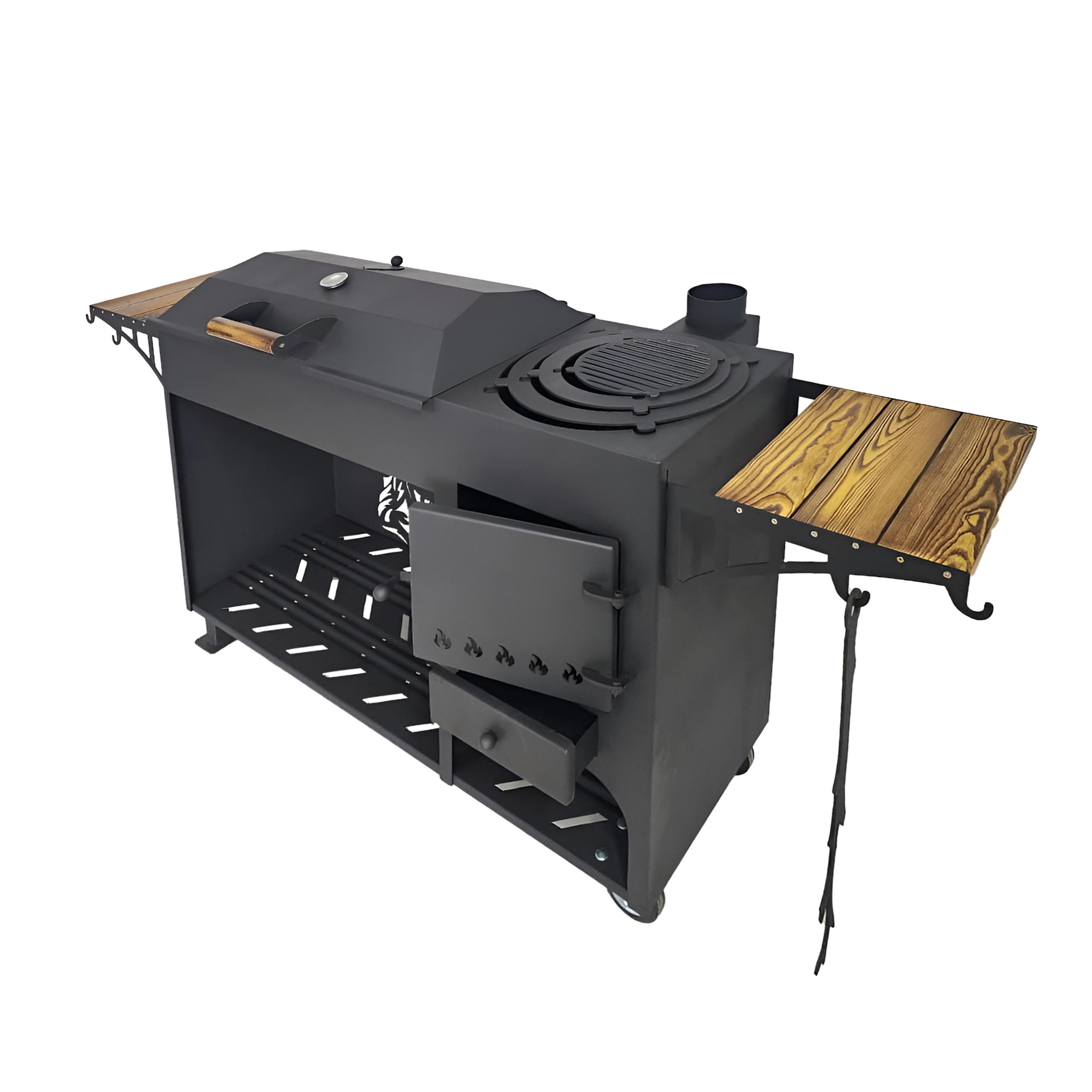 «Виктория» мангал-гриль с&nbsp;печью под казан и&nbsp;крышкой барбекю