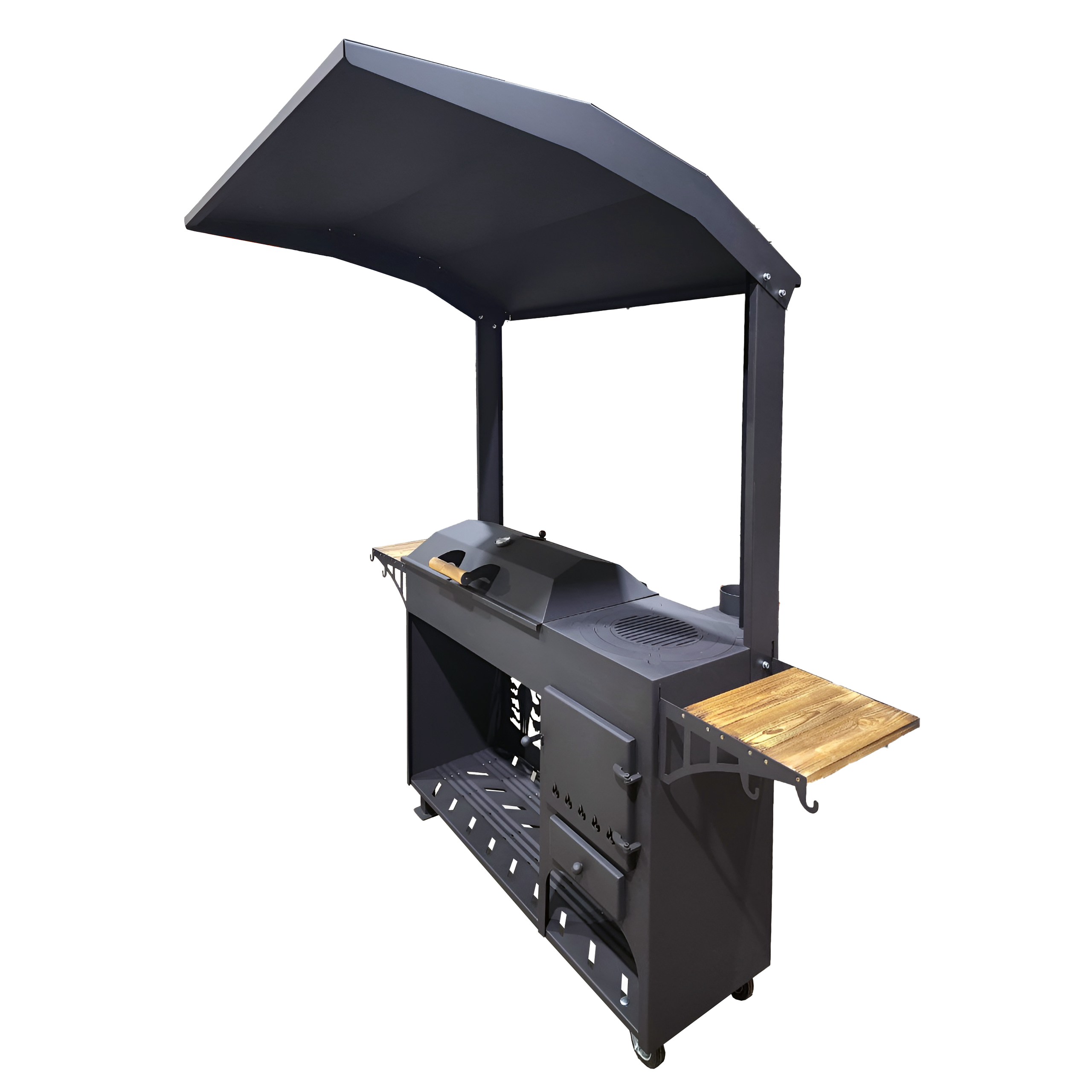 «Виктория» мангал с&nbsp;крышей, печью под казан и&nbsp;крышкой барбекю