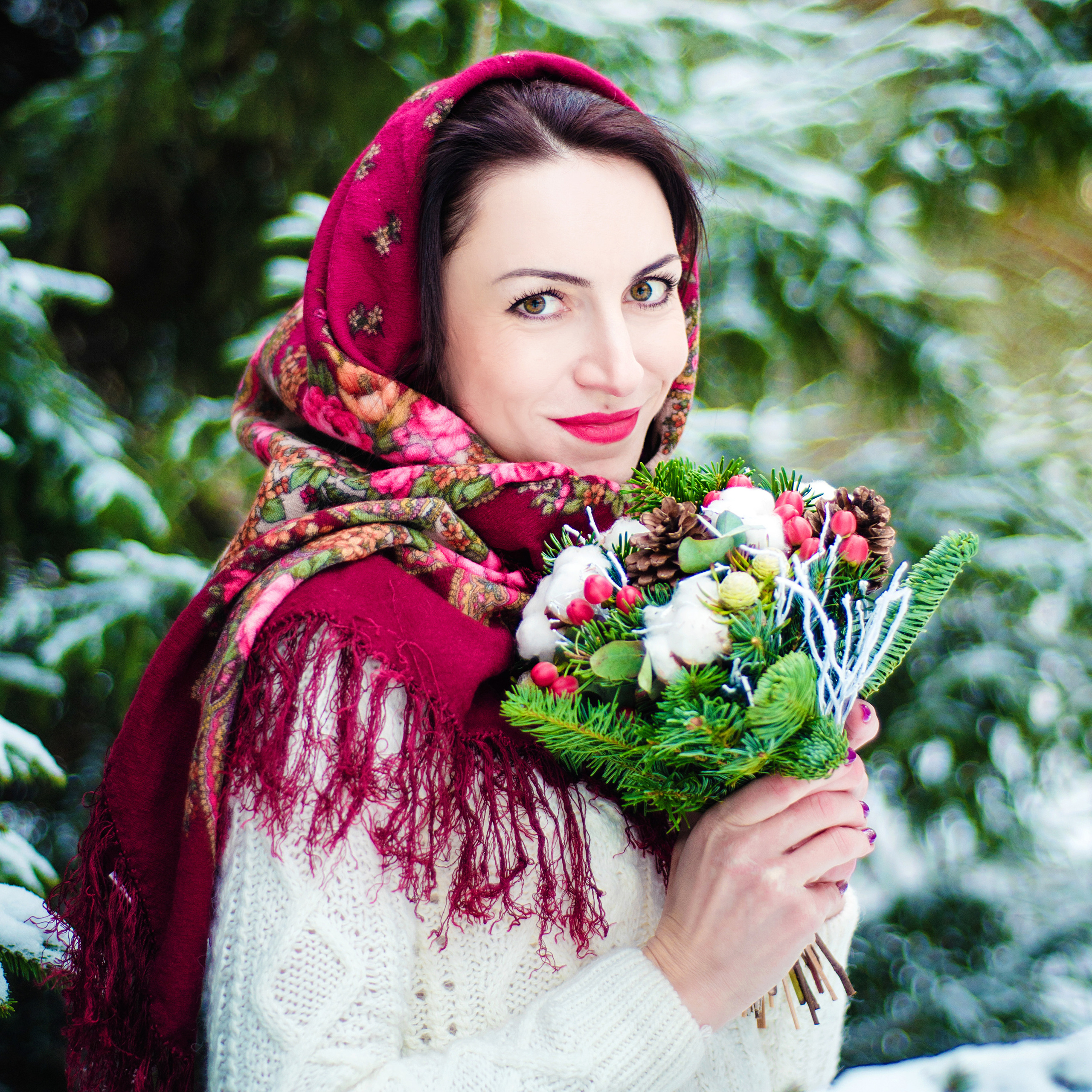 Зимняя фотосессия на природе