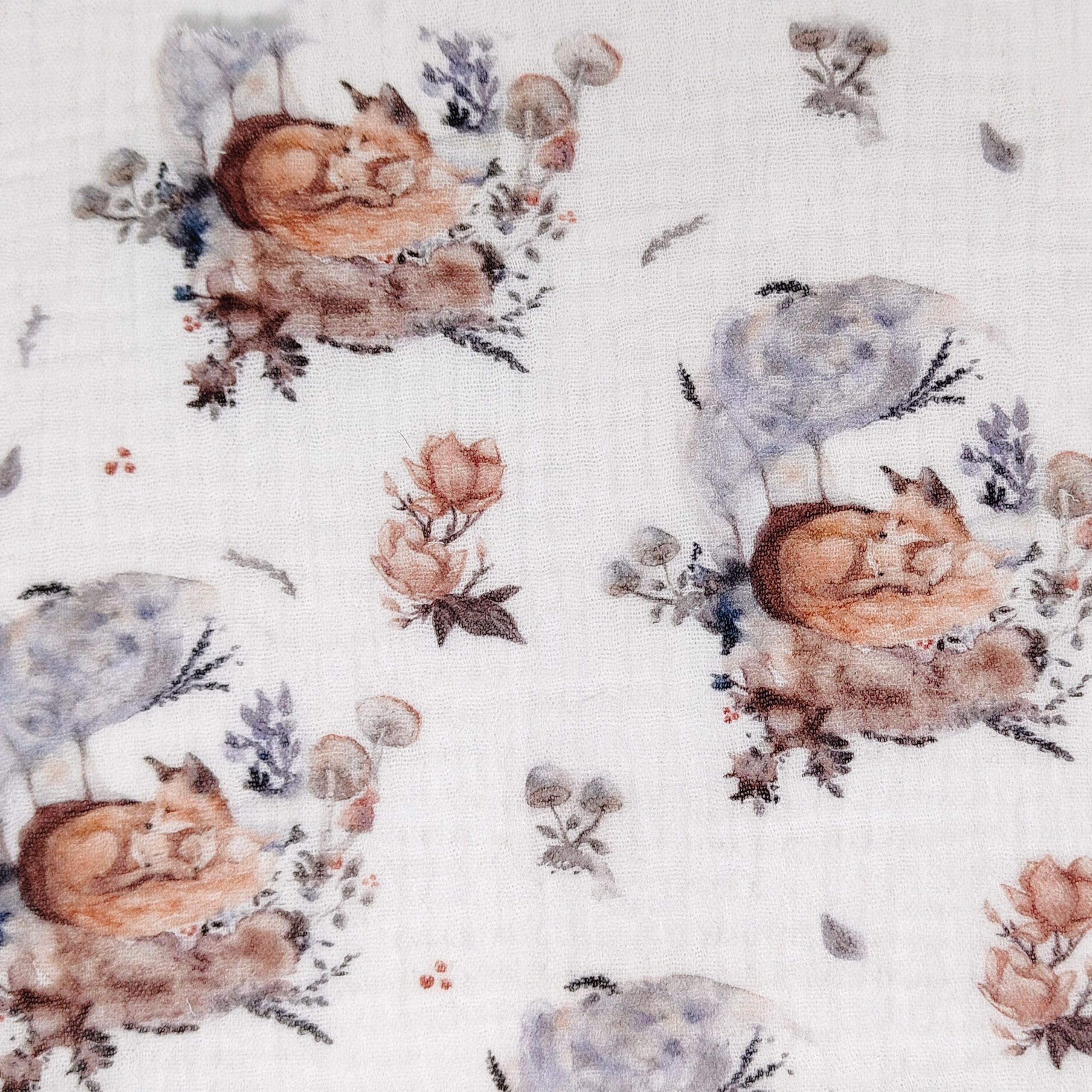 Принт «Семейка лис_2» муслин. 1 м ткани. Роспись стен и декор в детских комнатах Москва и Подмосковье