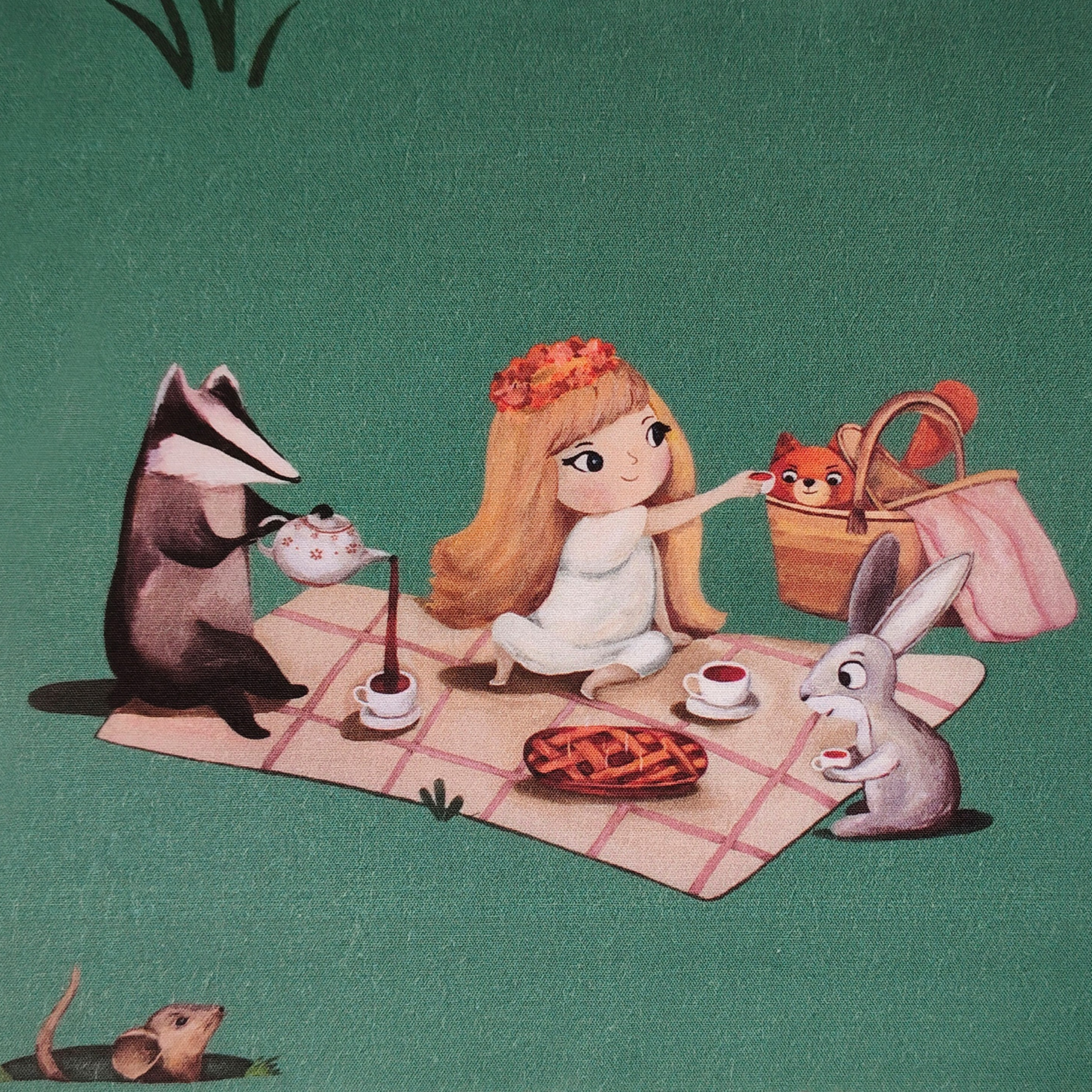 Принт «Чаепитие» супер-хлопок. 1 м ткани. Роспись стен и декор в детских комнатах Москва и Подмосковье