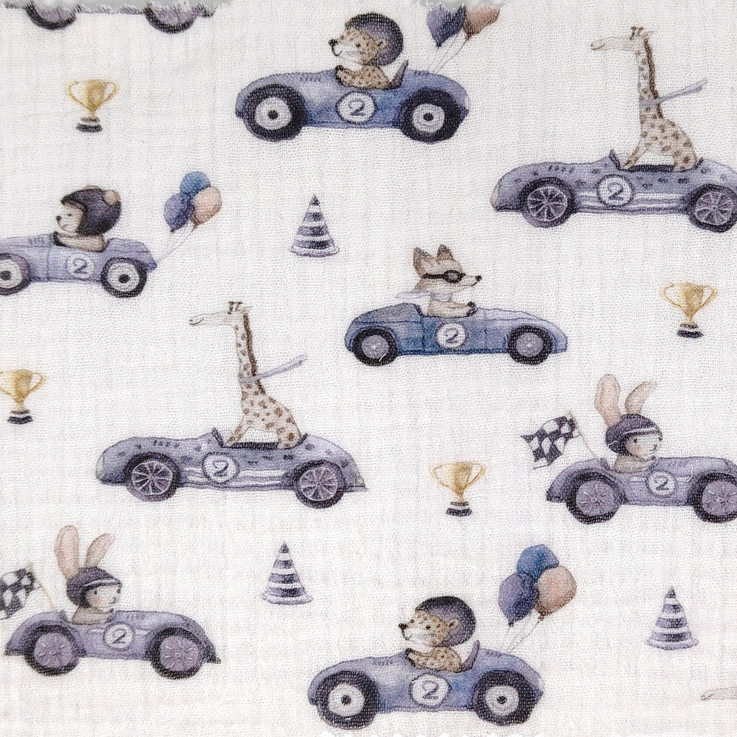 Принт «Зверогонки» муслин. 1 м ткани. Роспись стен и декор в детских комнатах Москва и Подмосковье