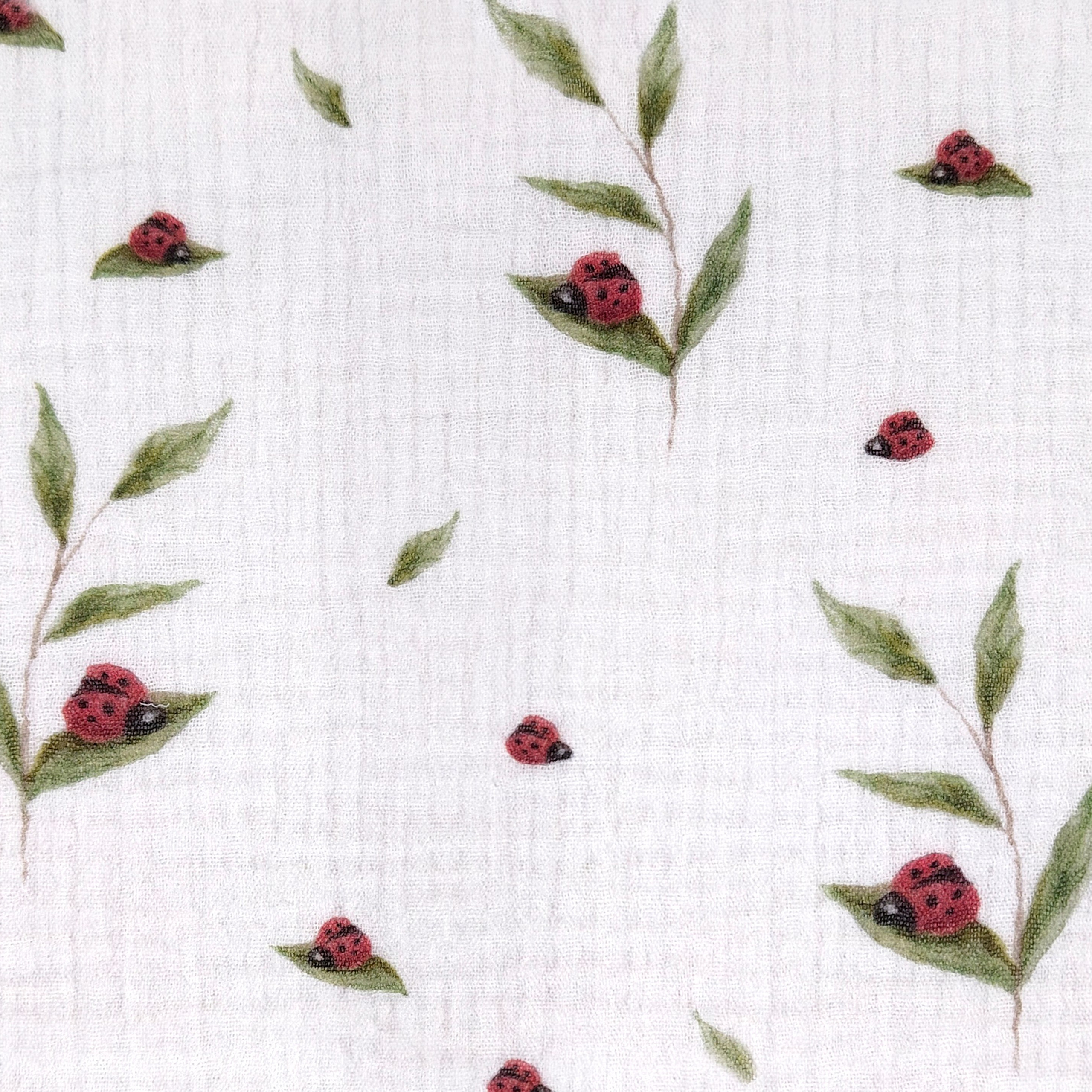 Принт «Божьи коровки» муслин. 1 м ткани. Роспись стен и декор в детских комнатах Москва и Подмосковье