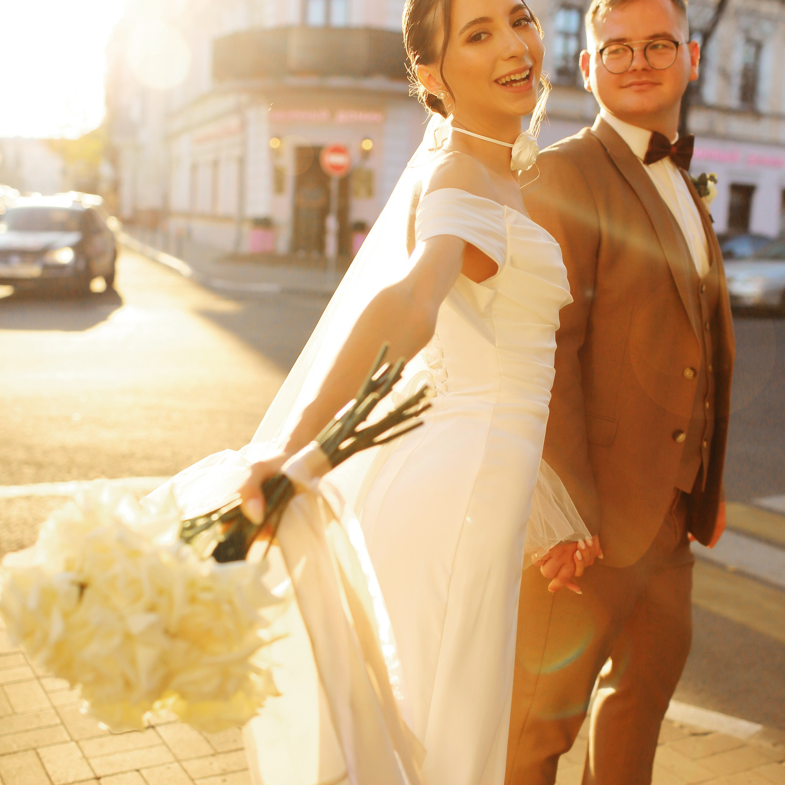 Свадебная осенняя фотосессия Ивана и Лидии в городе