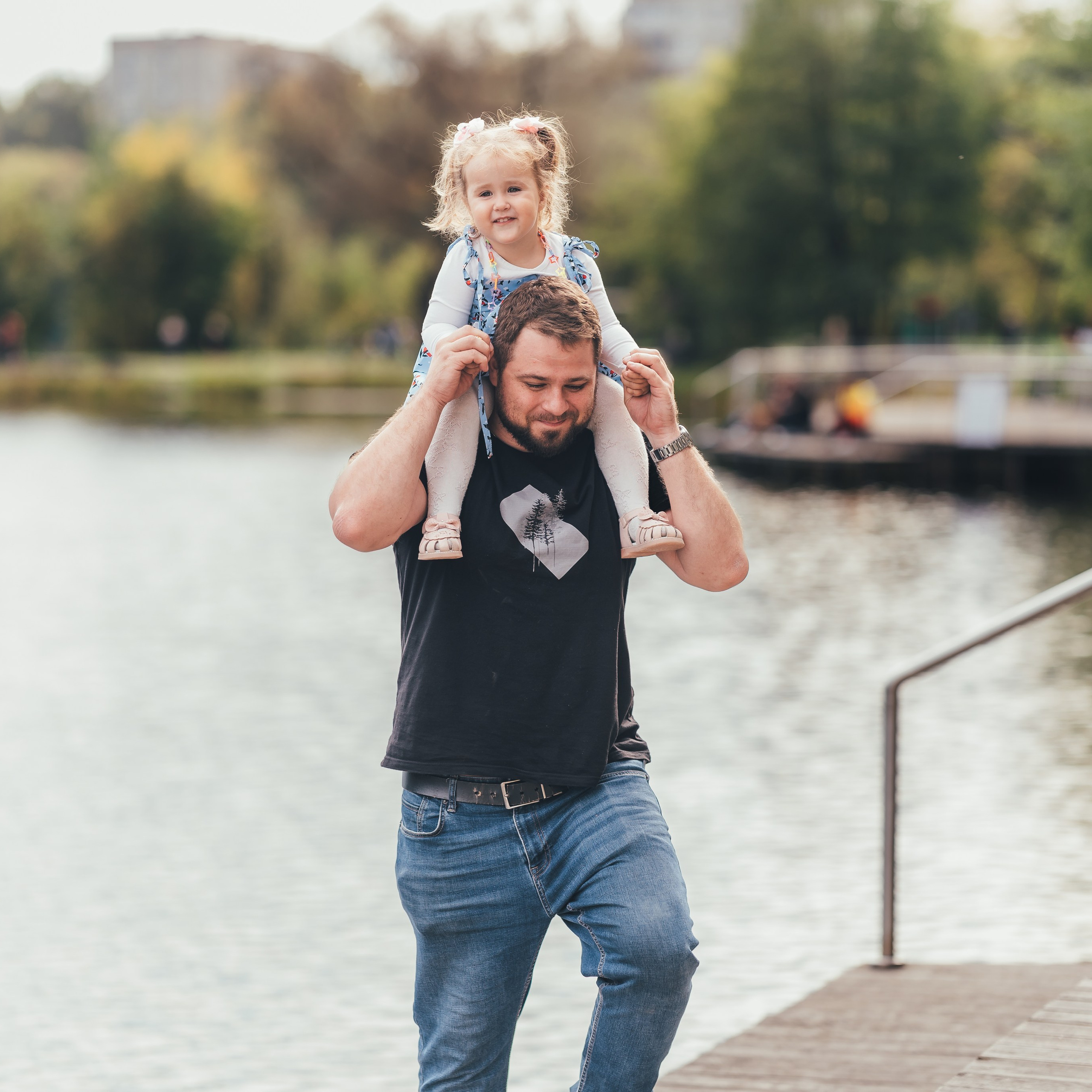 Денис с дочкой, Балашиха, парк Пехорка