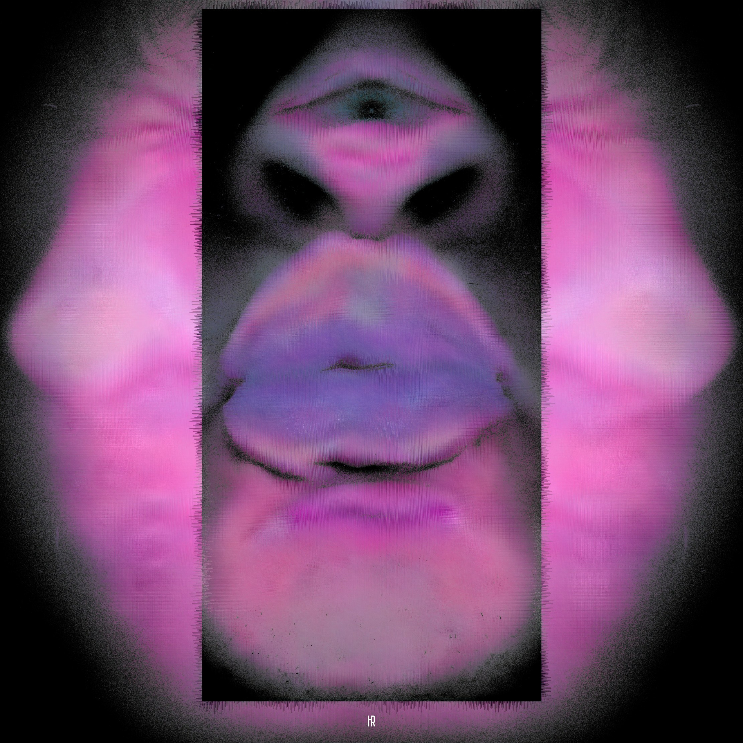 На представленном изображении искажённый человеческий облик теряет свою анатомическую целостность, превращаясь в автономный организм света и вибрации. Линии лица сдвигаются, отражаются и множатся, создавая эффект мягкой деформации восприятия, характерной для фрагментов сна или ранних стадий пробуждения. Центральная ось работы задаёт баланс между симметрией и аномалией, между узнаваемостью и отчуждением. https://hodirev.art/screen-interference-7