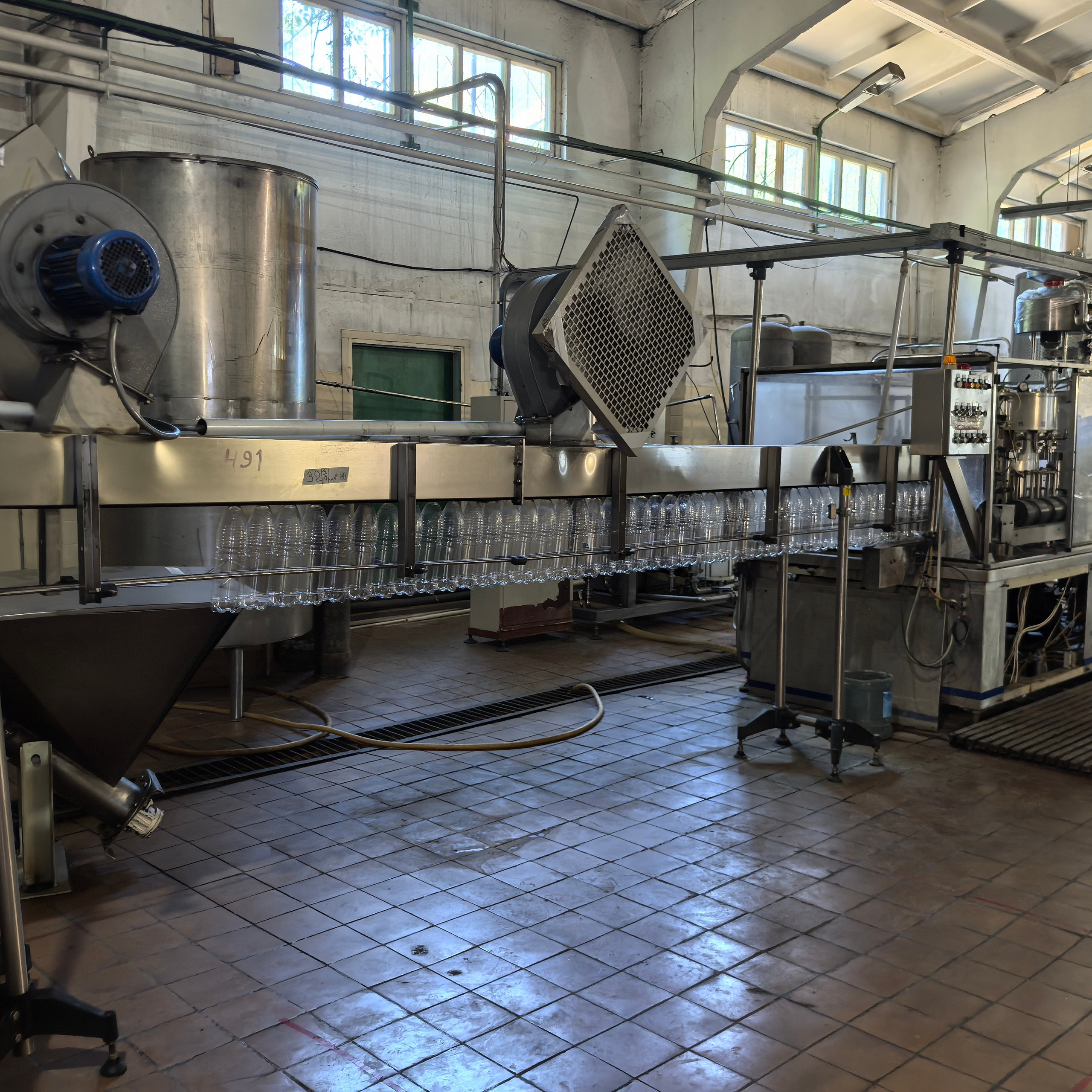 Воздушный конвейер для бутылок ПЭТ