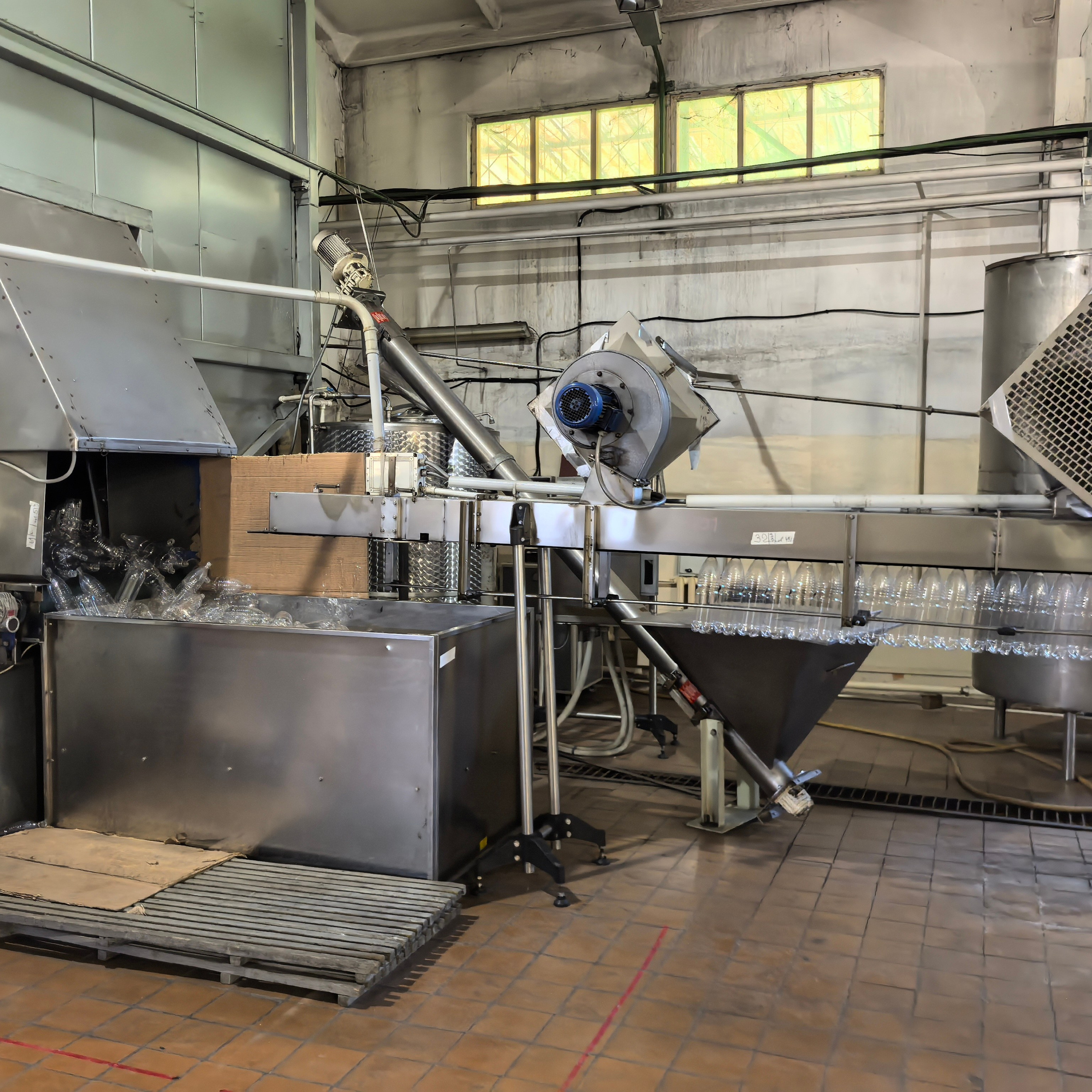 Воздушный конвейер для бутылок ПЭТ