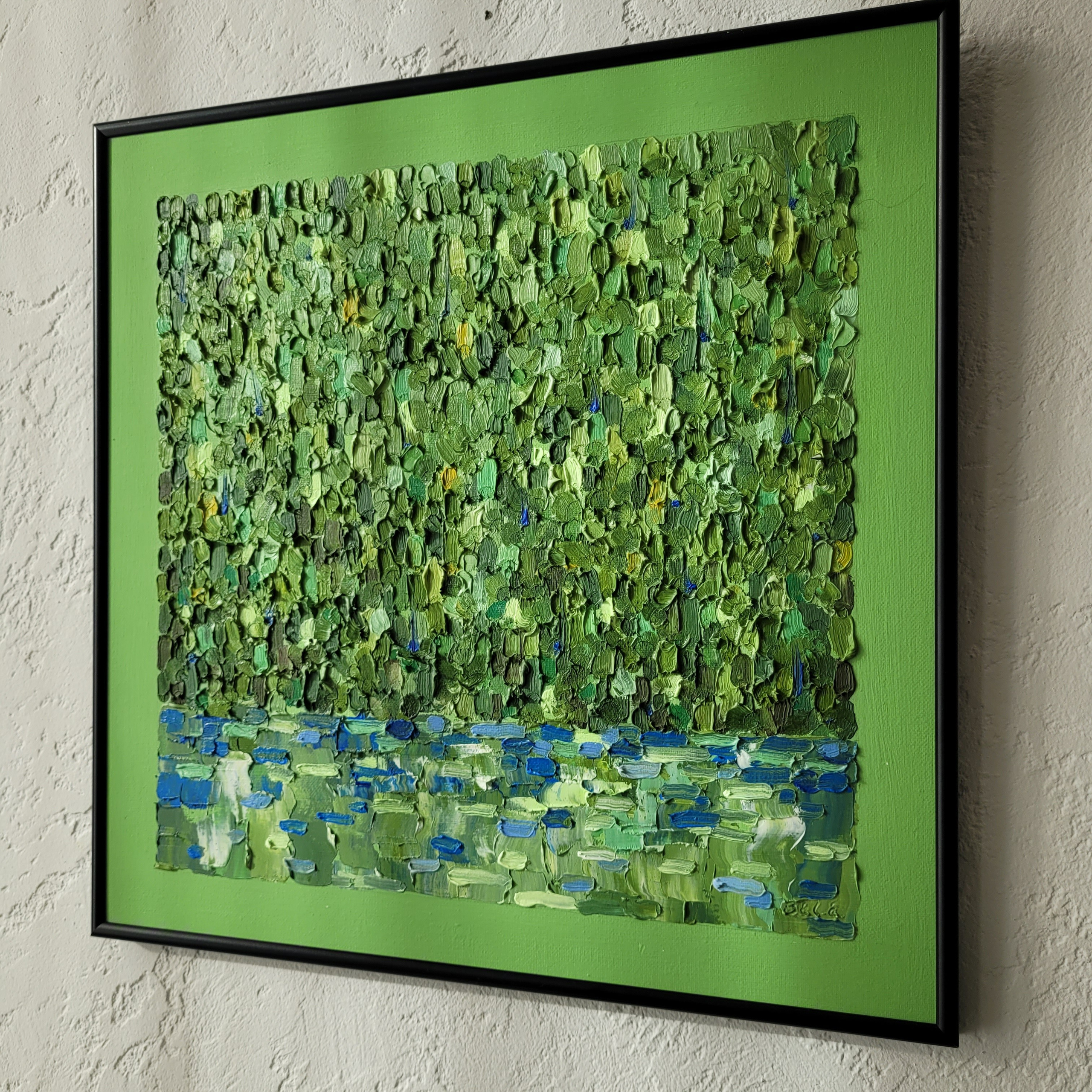 Картина «Лесной пруд». 40×40 см. 15000р. Галерея авторских картин художницы Бельмесовой Евгении