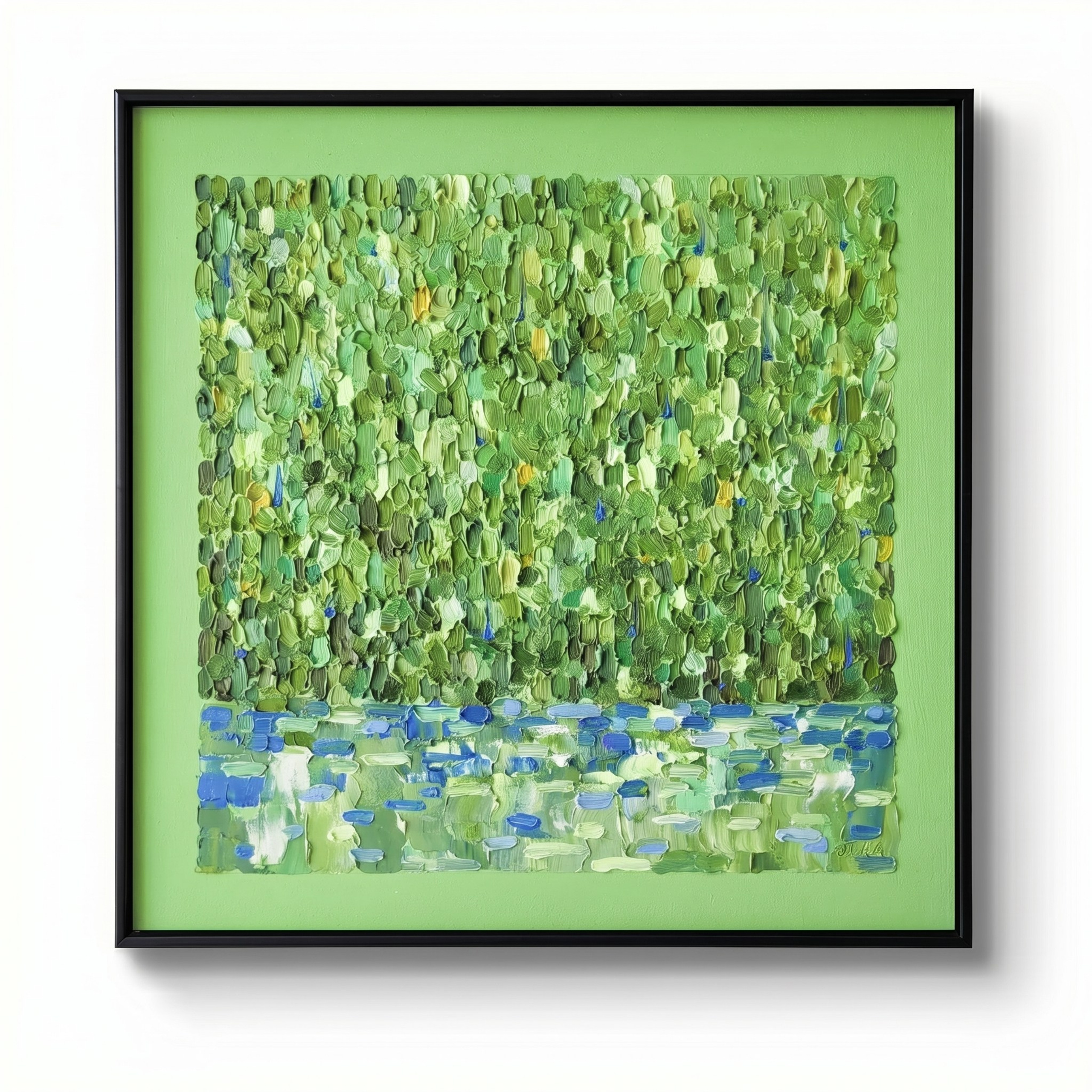 Картина «Лесной пруд». 40×40 см. 15000р. Галерея авторских картин художницы Бельмесовой Евгении