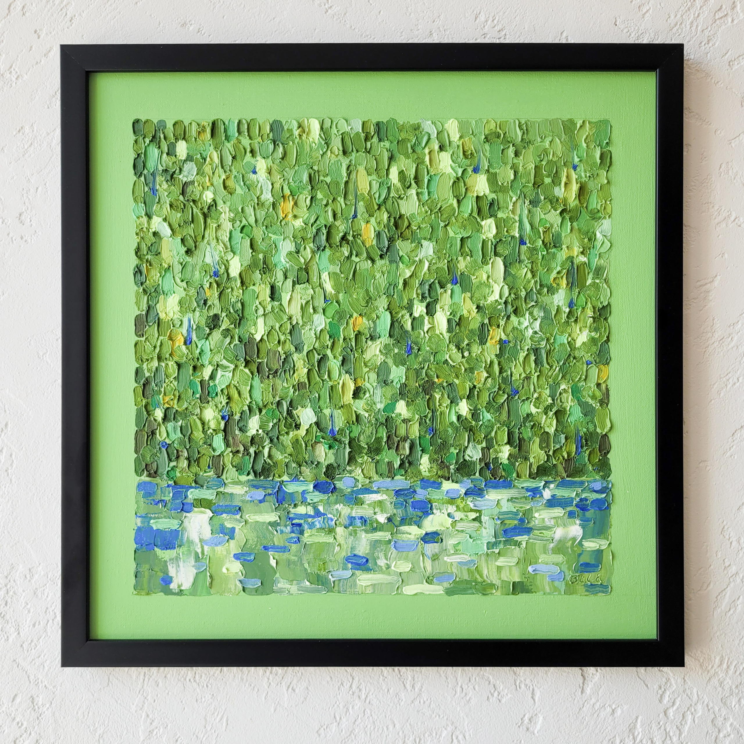 Картина «Лесной пруд». 40×40 см. 15000р. Галерея авторских картин художницы Бельмесовой Евгении