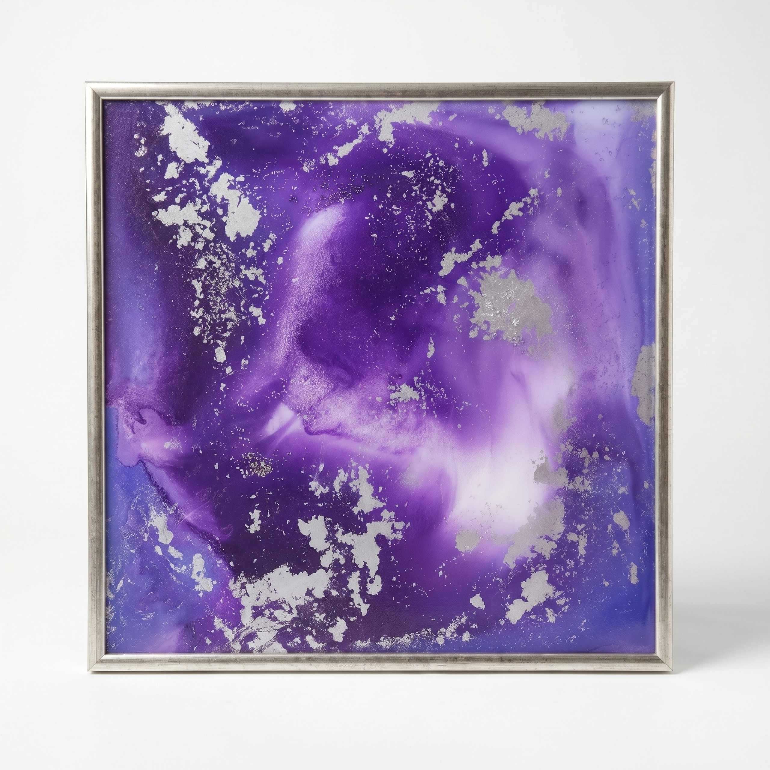 «На небе ровно столько звезд, сколько наших глаз». Абстрактная картина, акрил, пластик. 52×52 см. 2500р в раме. Галерея авторских картин художницы Бельмесовой Евгении