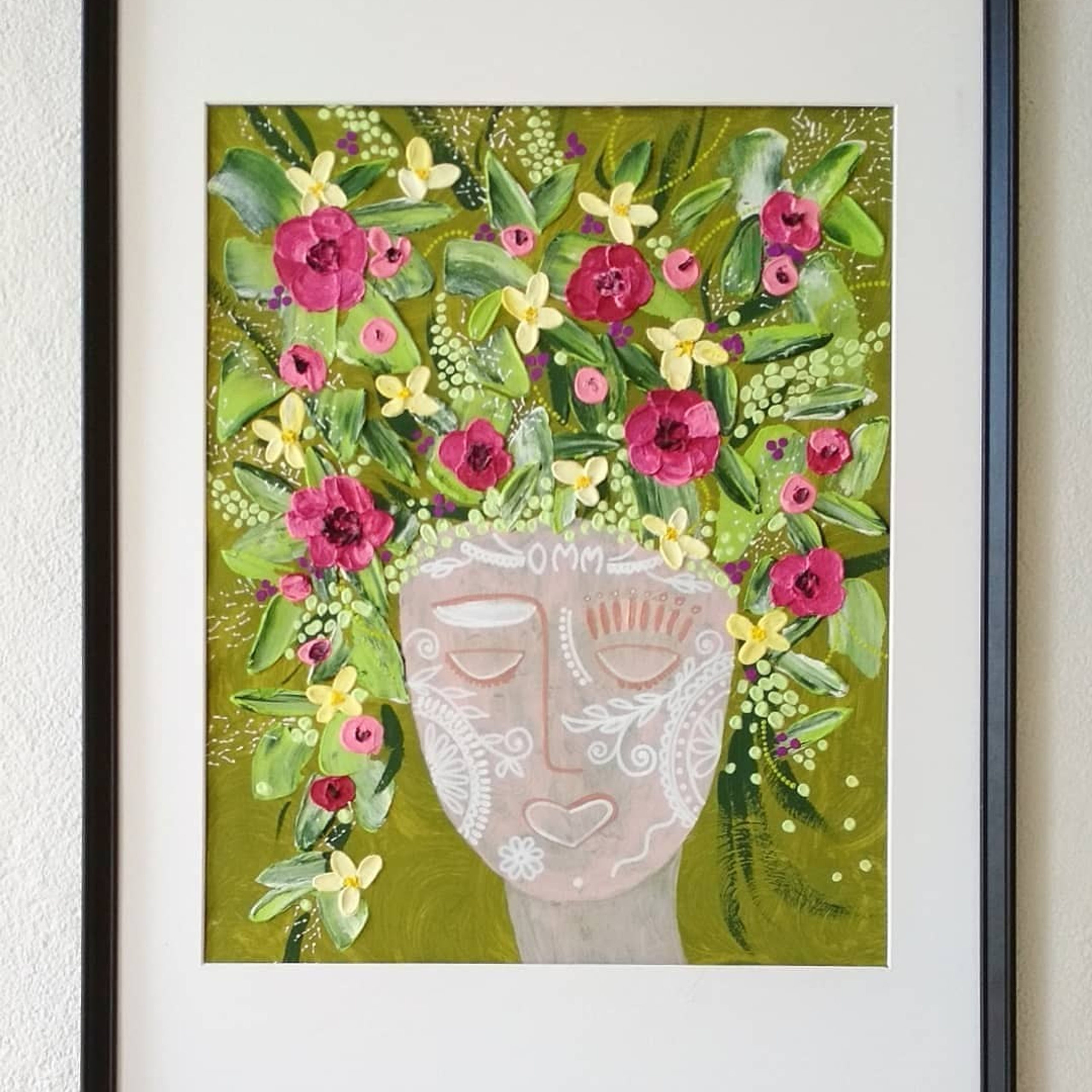 Картина с зеленых цветах