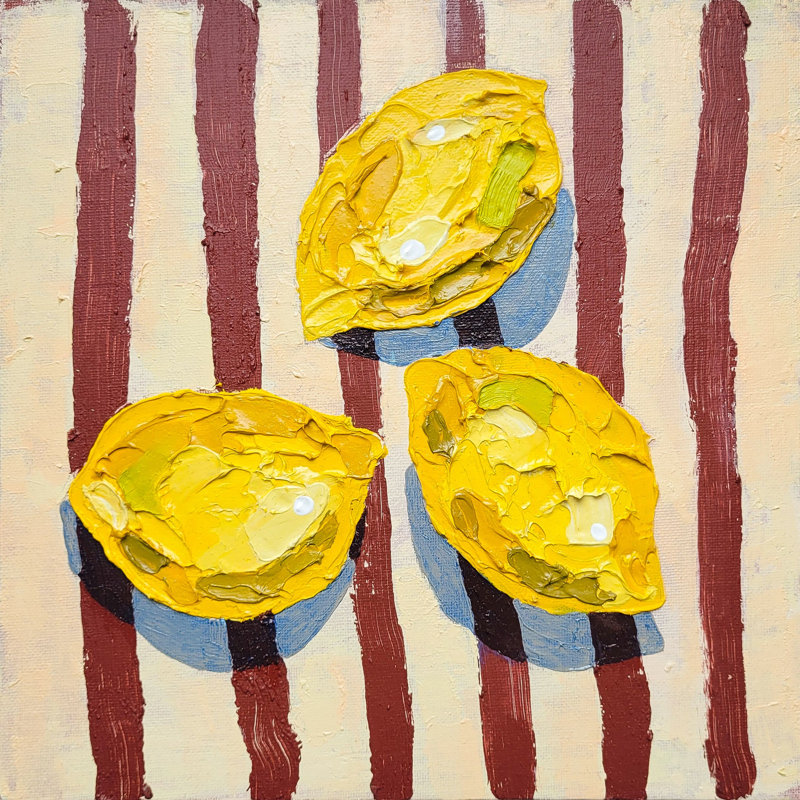 Картина «Три лимончика». 25×25см. 3500р. Галерея авторских картин художницы Бельмесовой Евгении