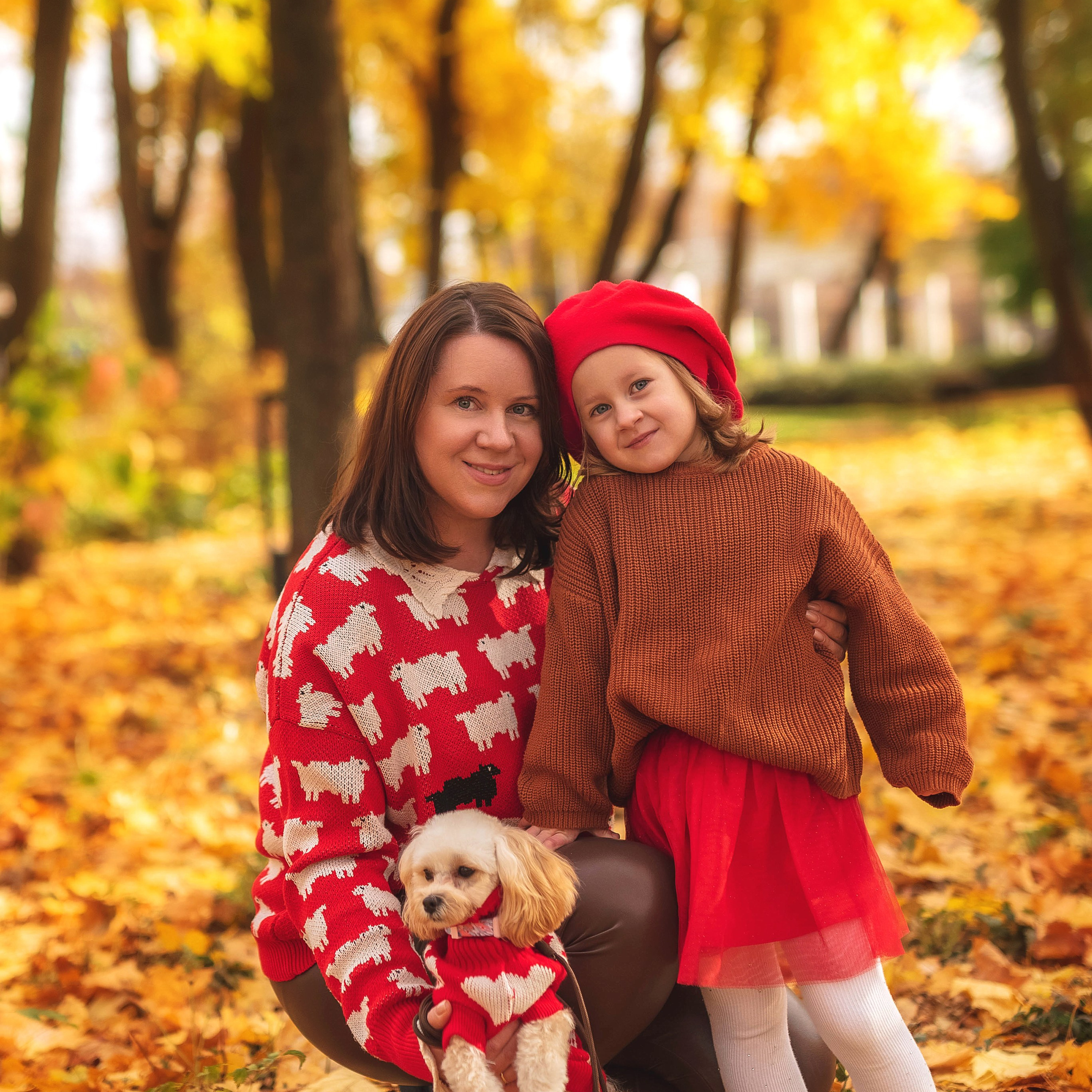 Осенняя фотосессия мама и дочка