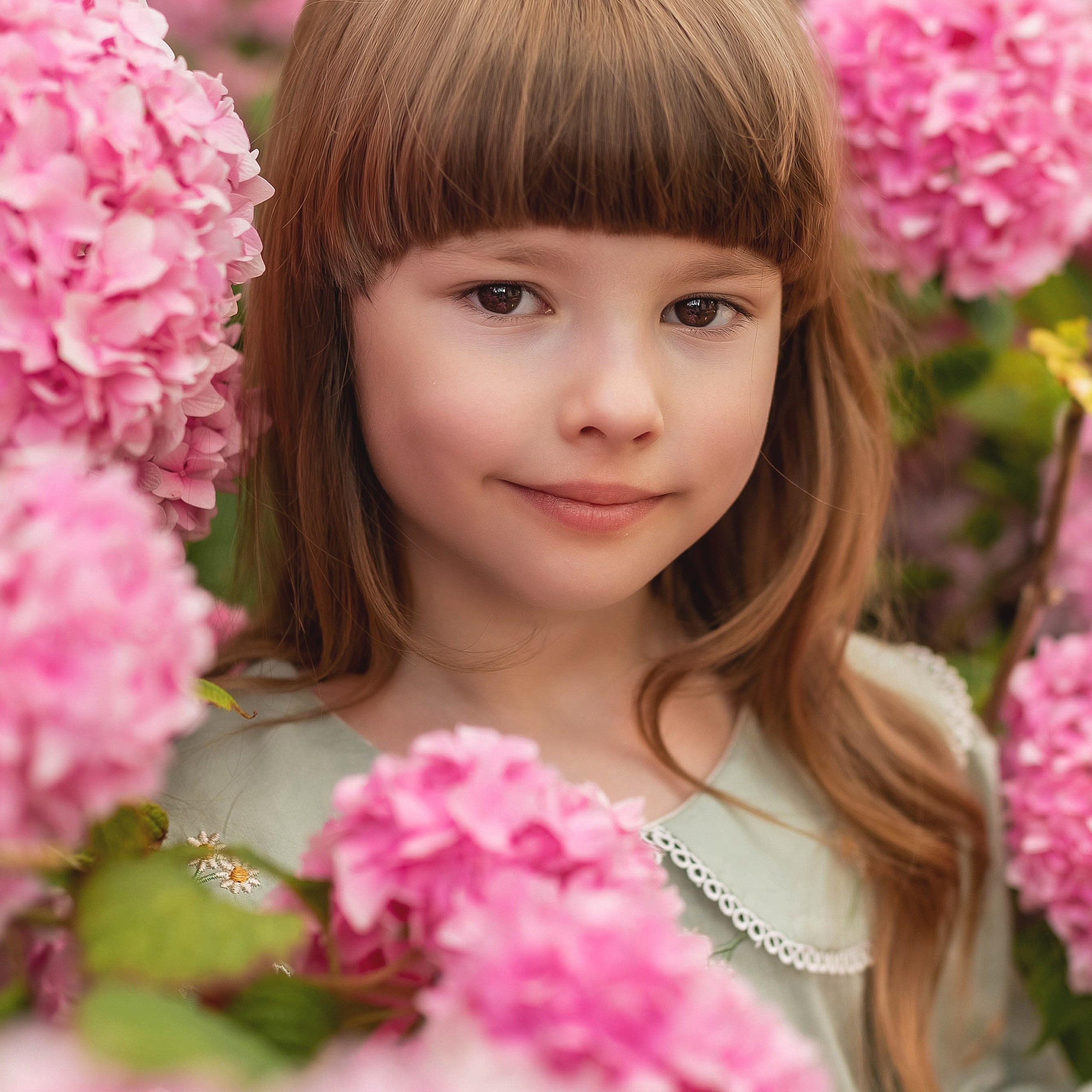 Портретная фотосессия в гортензиях