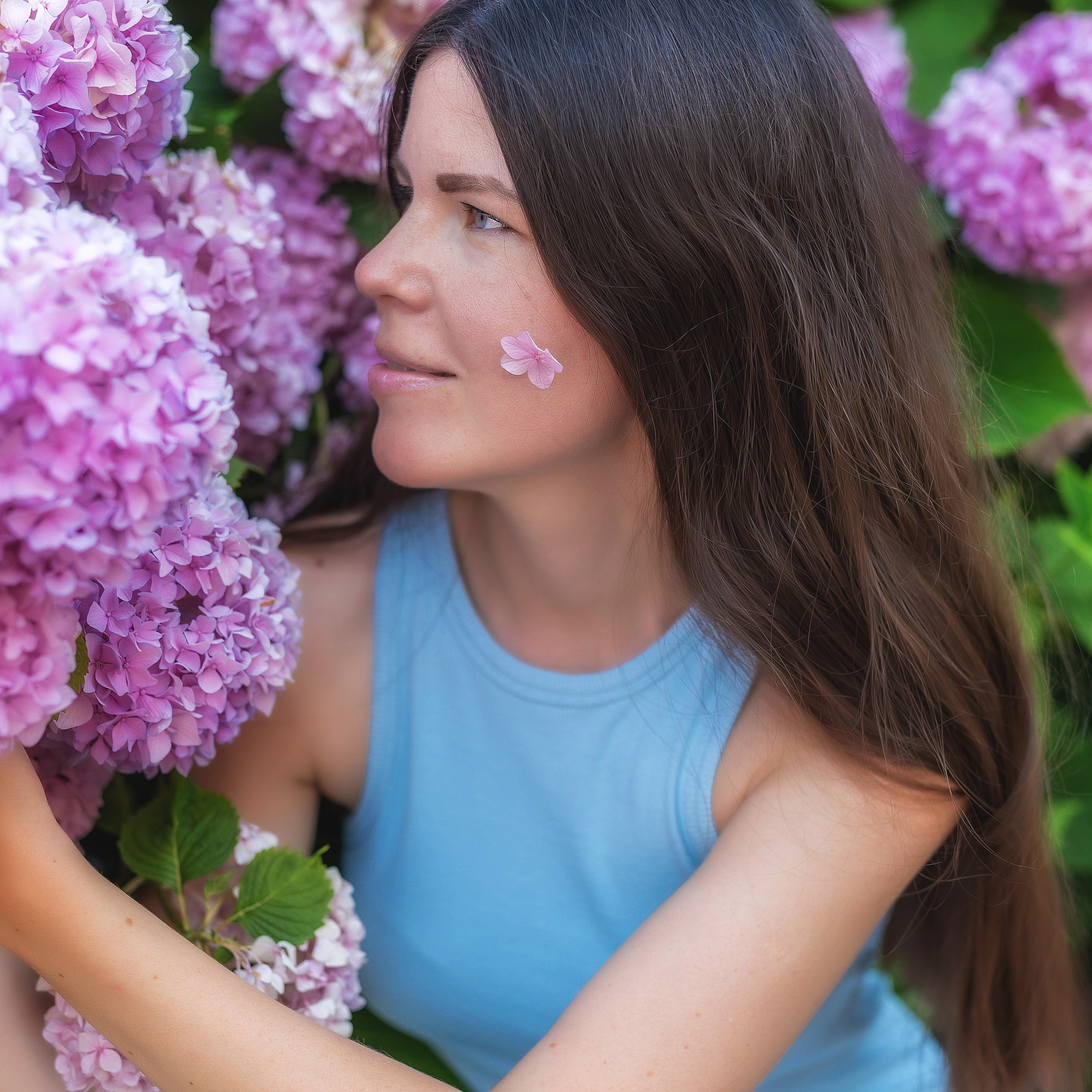 Съёмка в гортензиях