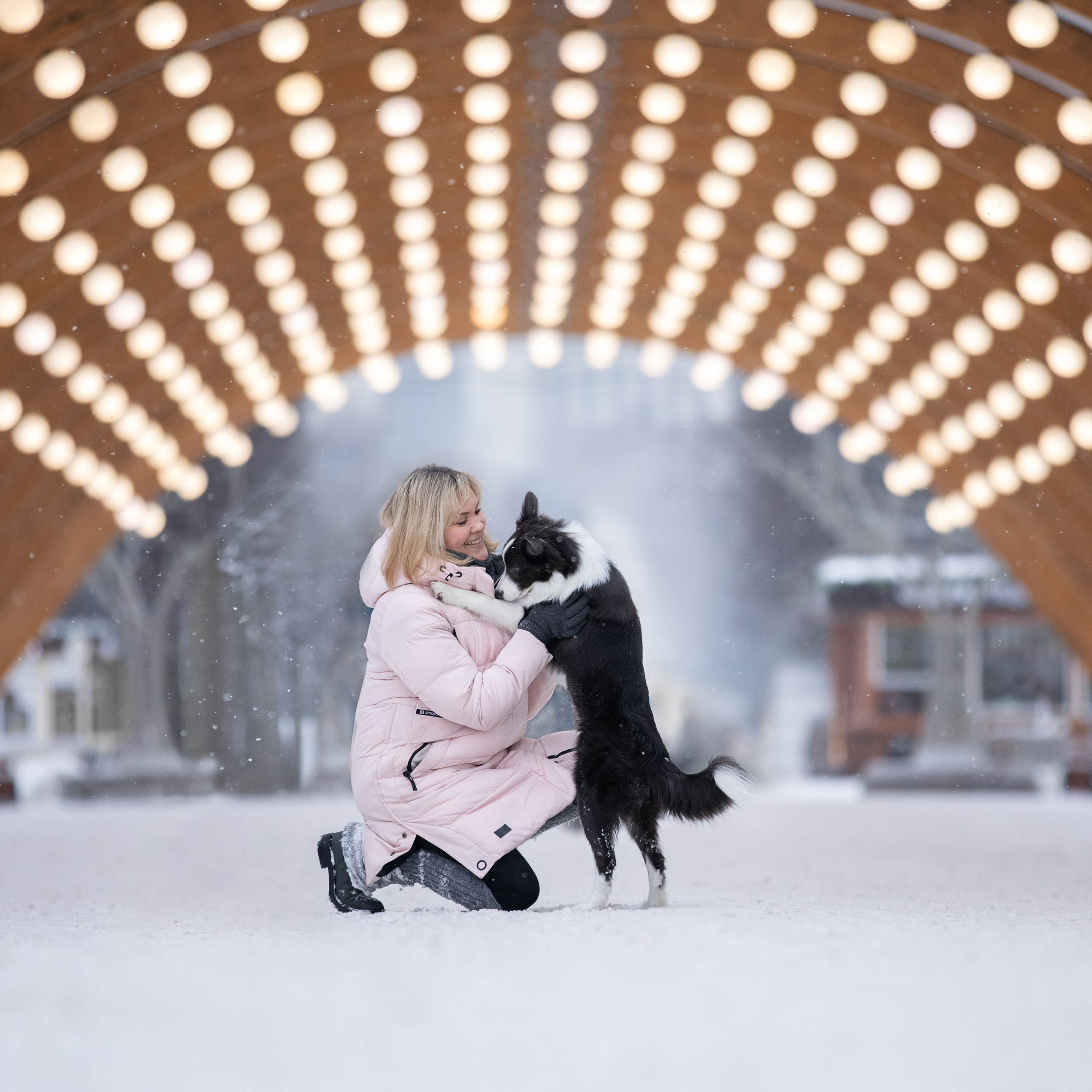 Ирина и её бордер-колли Веня в Сокольниках