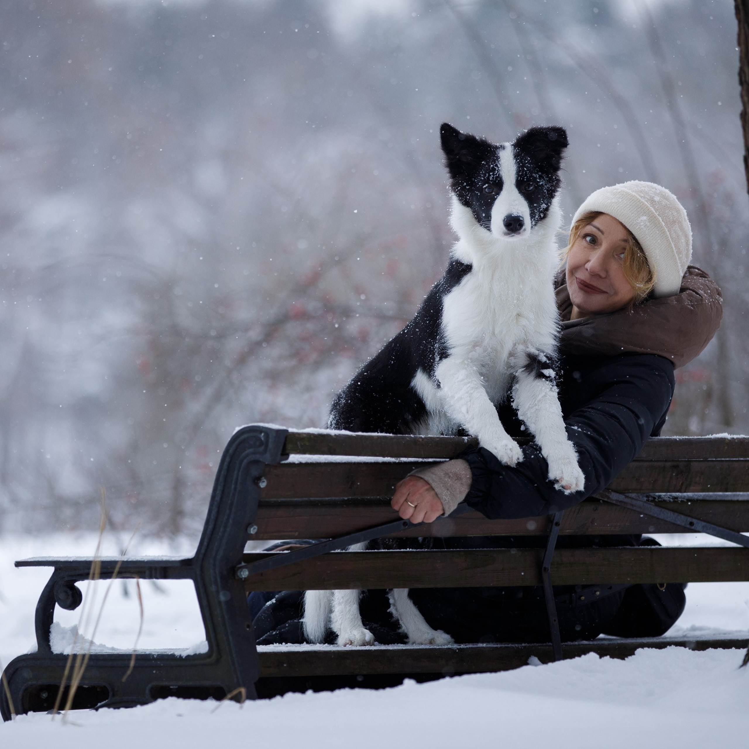 Бордер Джой и Наталья на фотопрогулке в Ботаническом саду