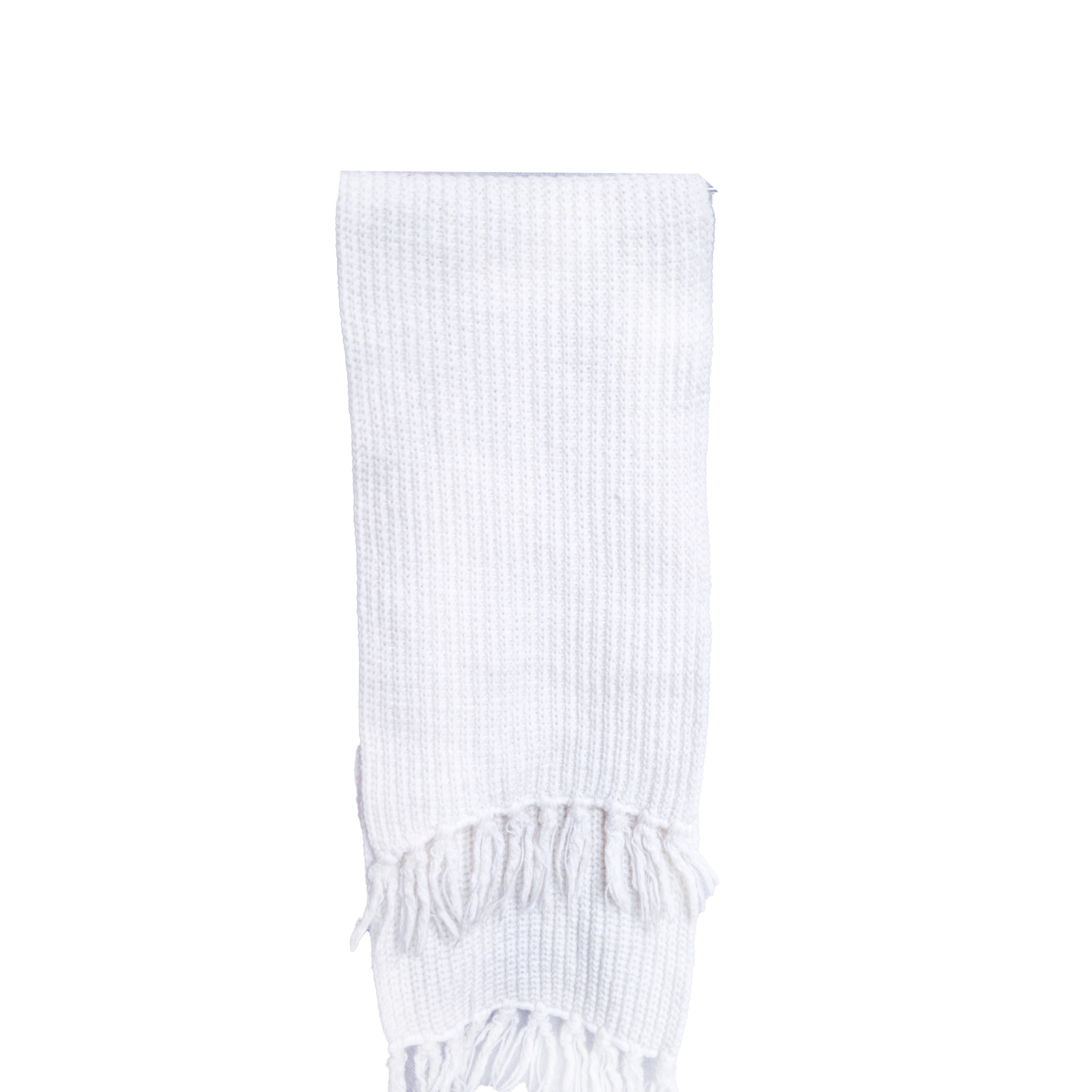 Шарф белый вязаный